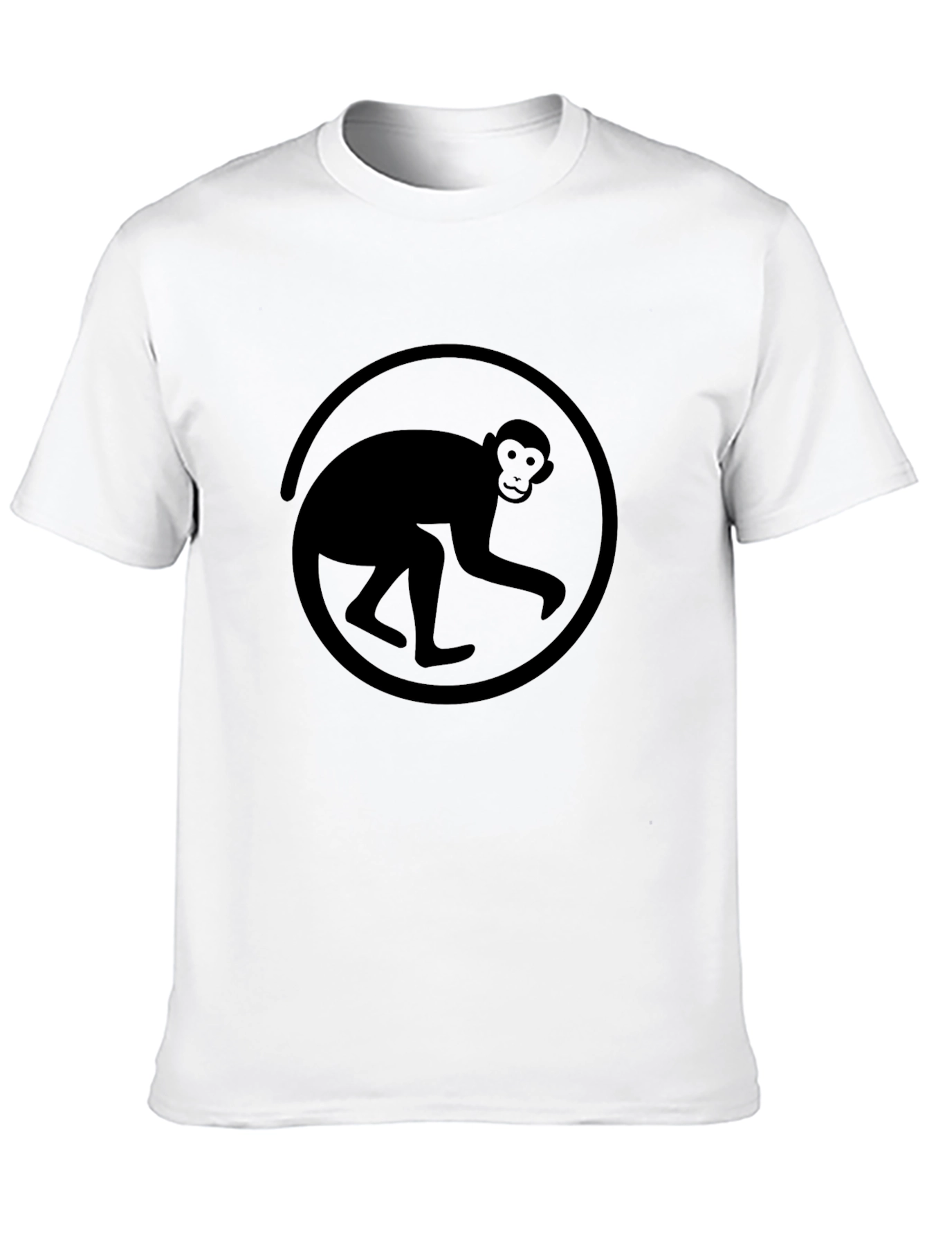 Monkey Silhouette Graphic Tee - Black