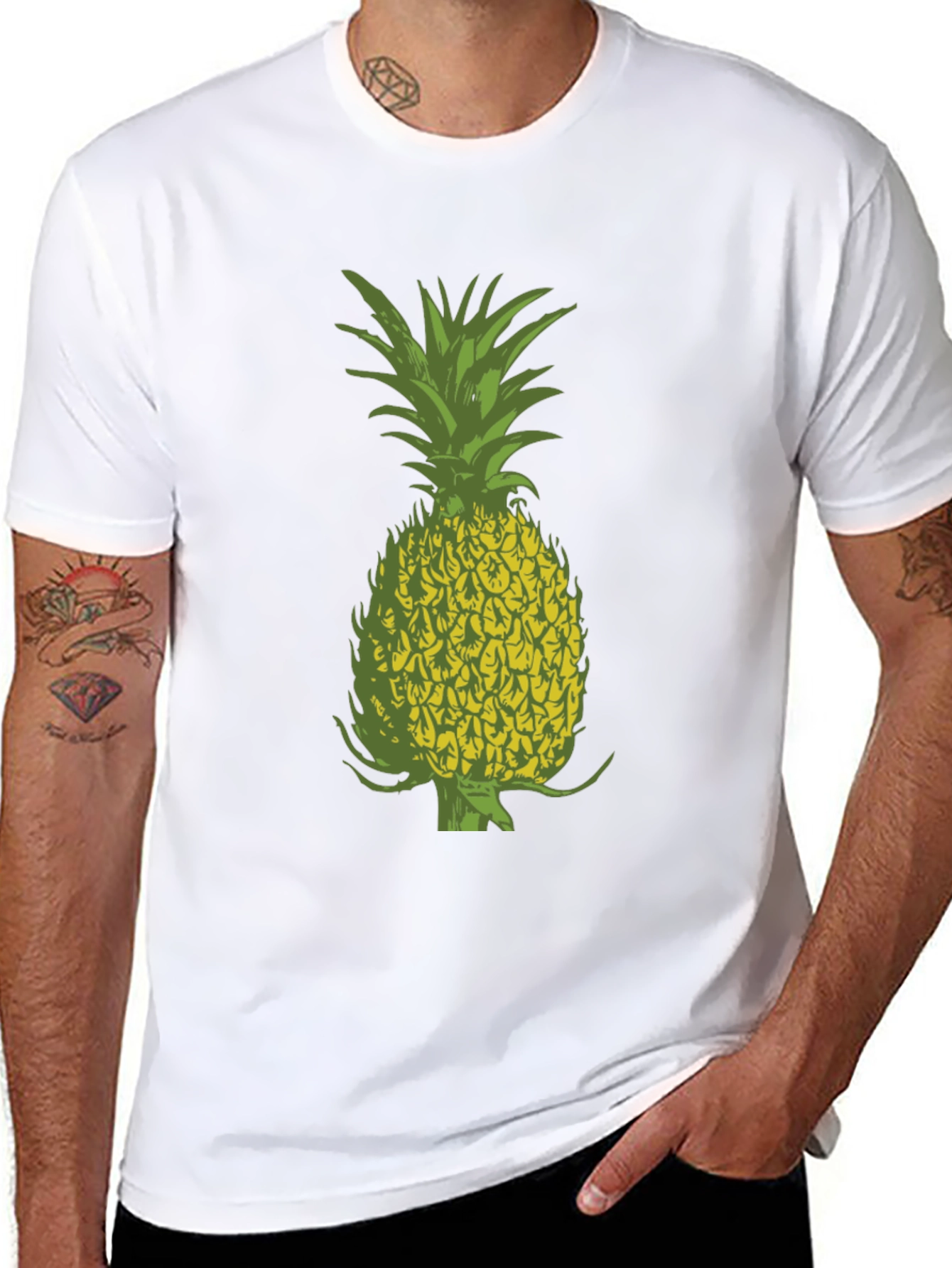 Pineapple Graphic Black Tee