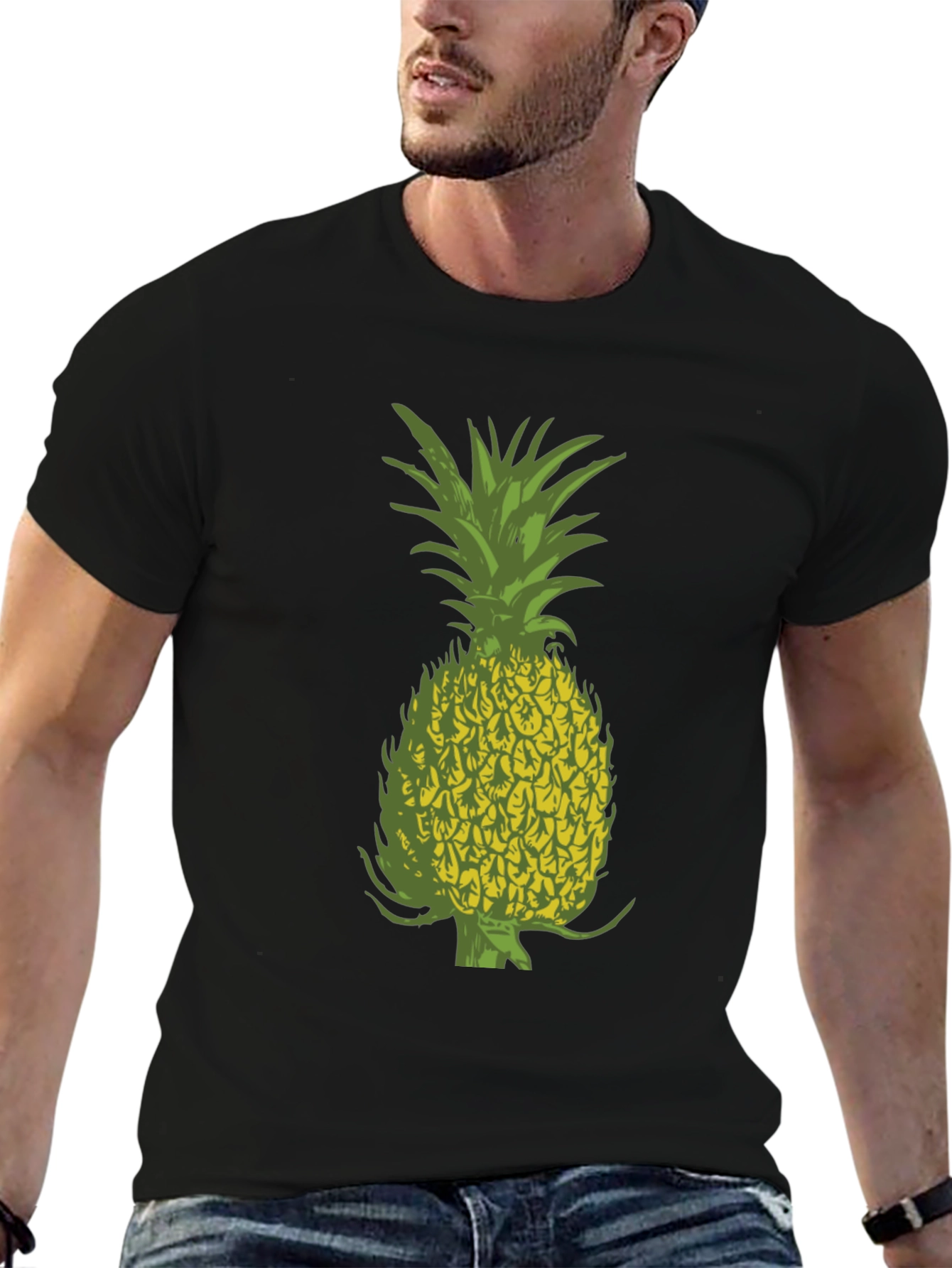Pineapple Graphic Black Tee