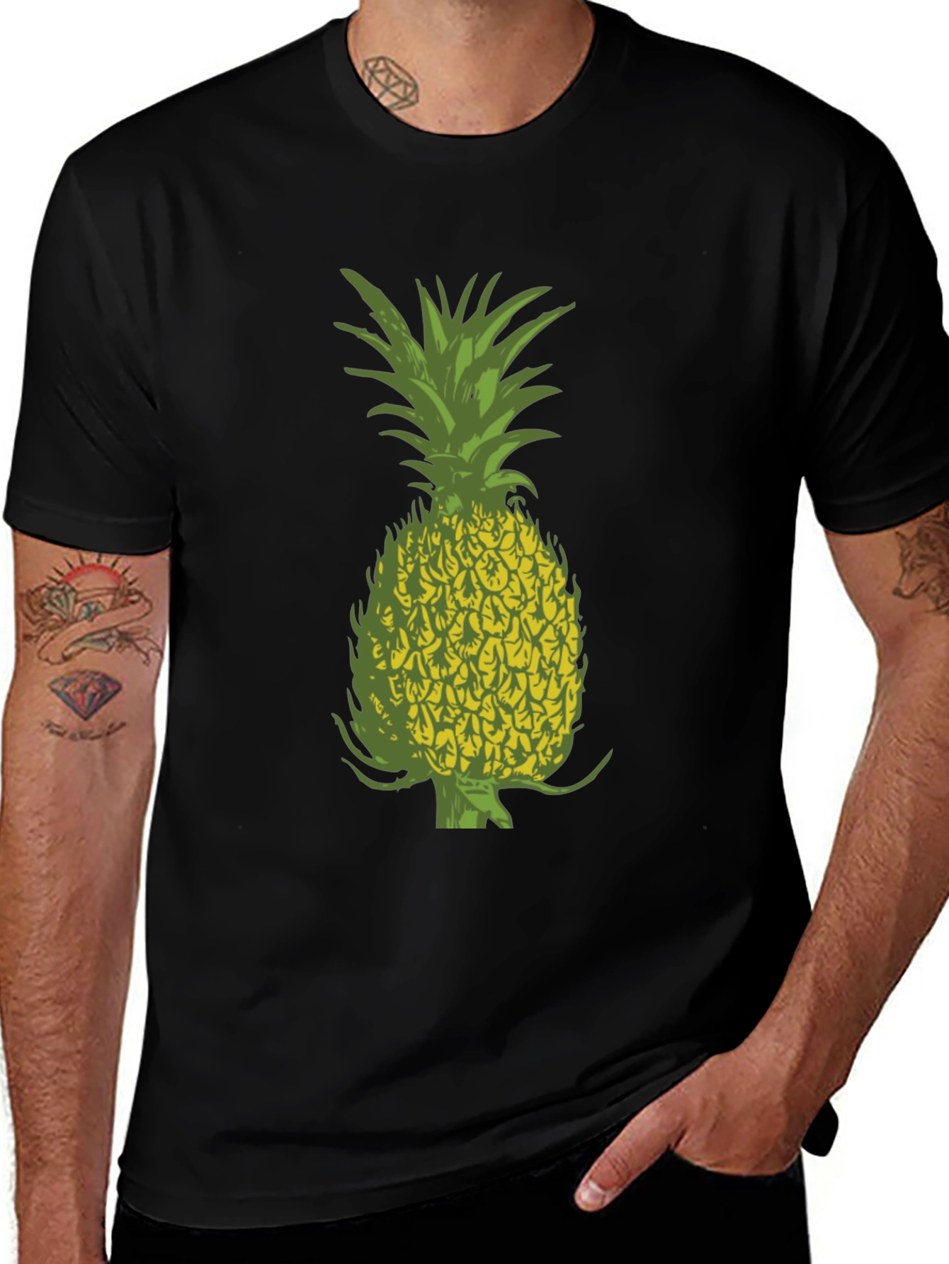 Pineapple Graphic Black Tee
