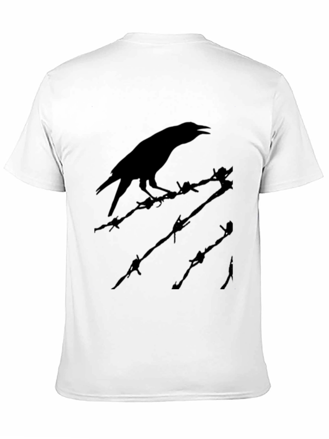 Raven on Barbed Wire T-Shirt - Edgy Graphic Tee