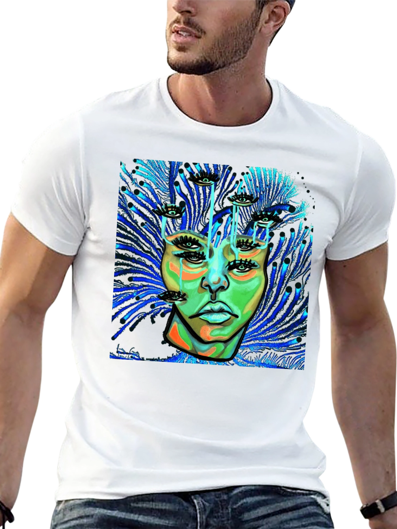 Abstract Eye Portrait Graphic T-Shirt