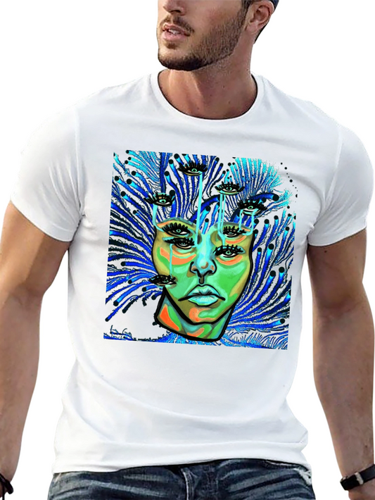 Abstract Eye Portrait Graphic T-Shirt