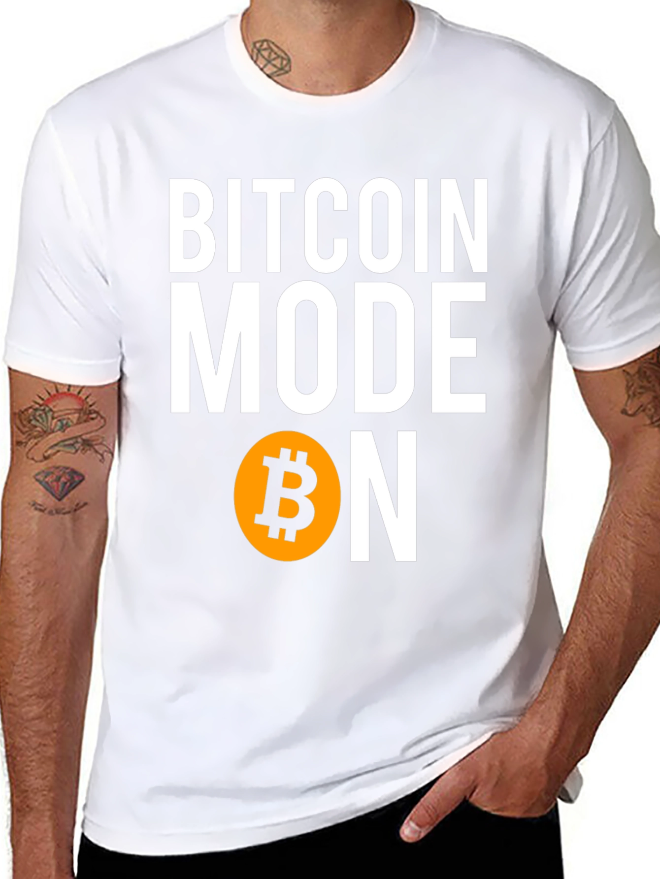 Bitcoin Mode ON Graphic Tee - Crypto Enthusiast Shirt