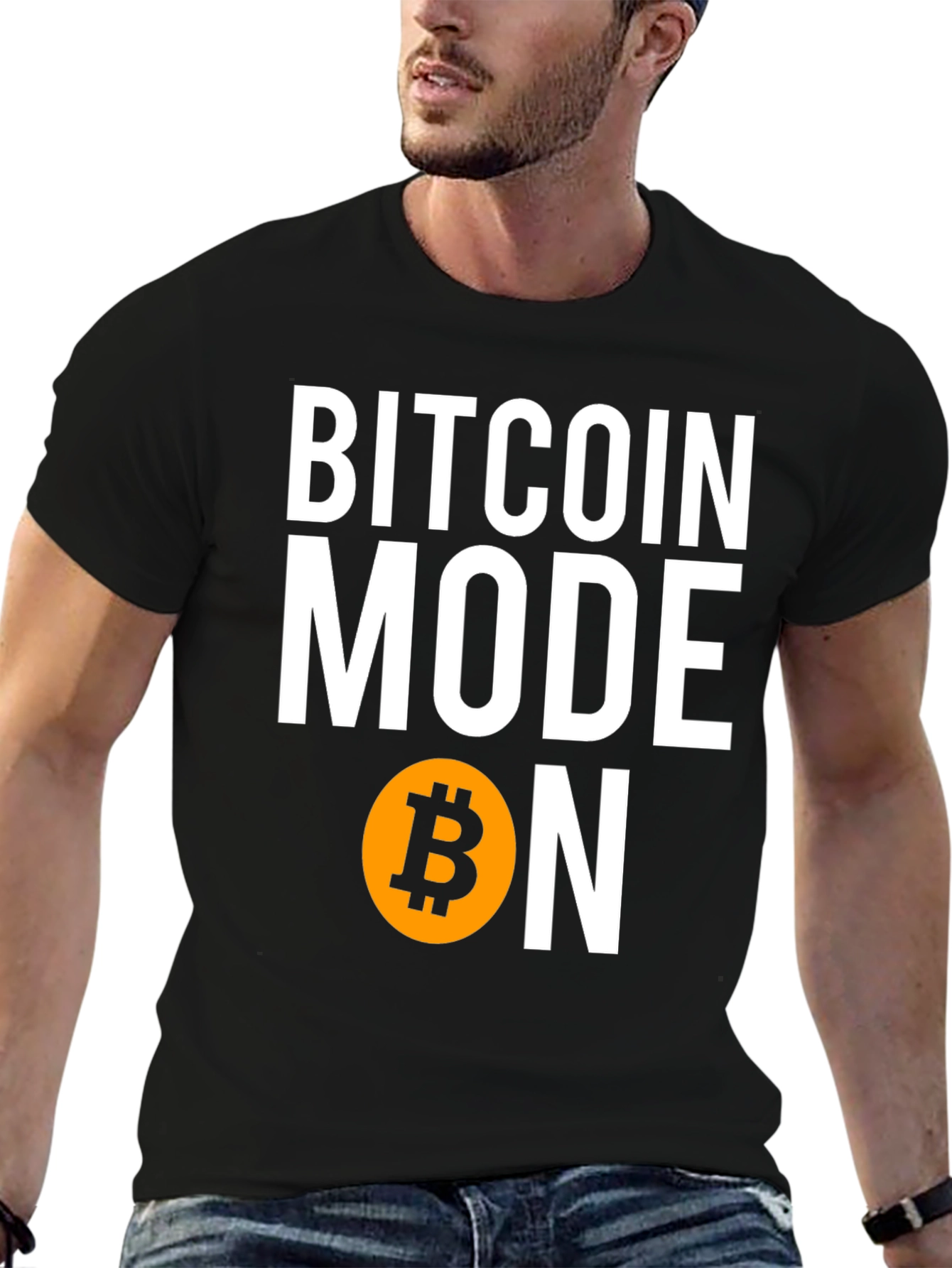 Bitcoin Mode ON Graphic Tee - Crypto Enthusiast Shirt