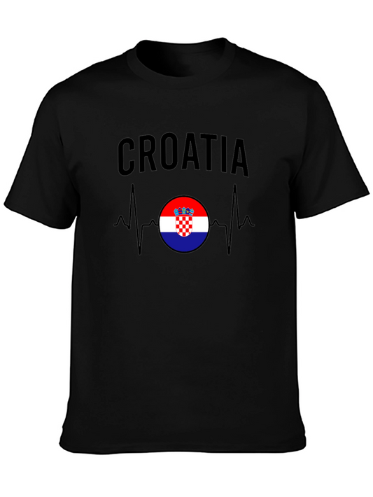 Croatia Flag Heartbeat T-Shirt - Croatian Pride Tee