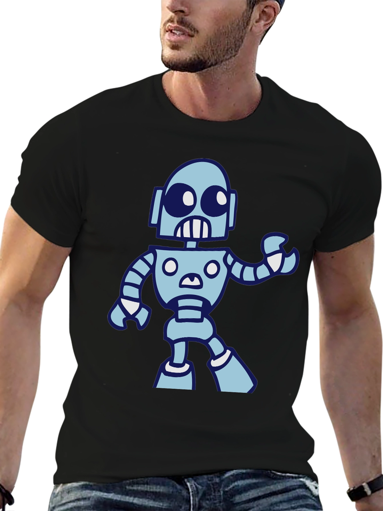 Robot Graphic Black T-Shirt