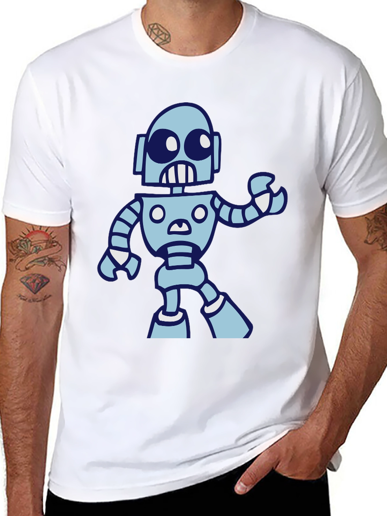 Robot Graphic Black T-Shirt