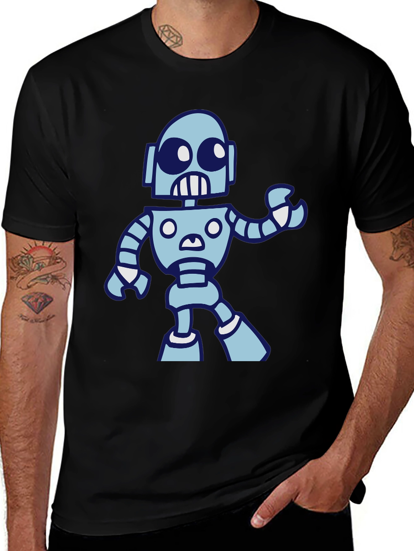 Robot Graphic Black T-Shirt