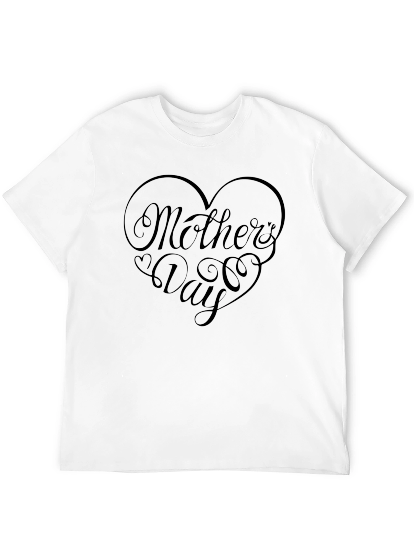 Mothers Day Heart Graphic Tee - Black