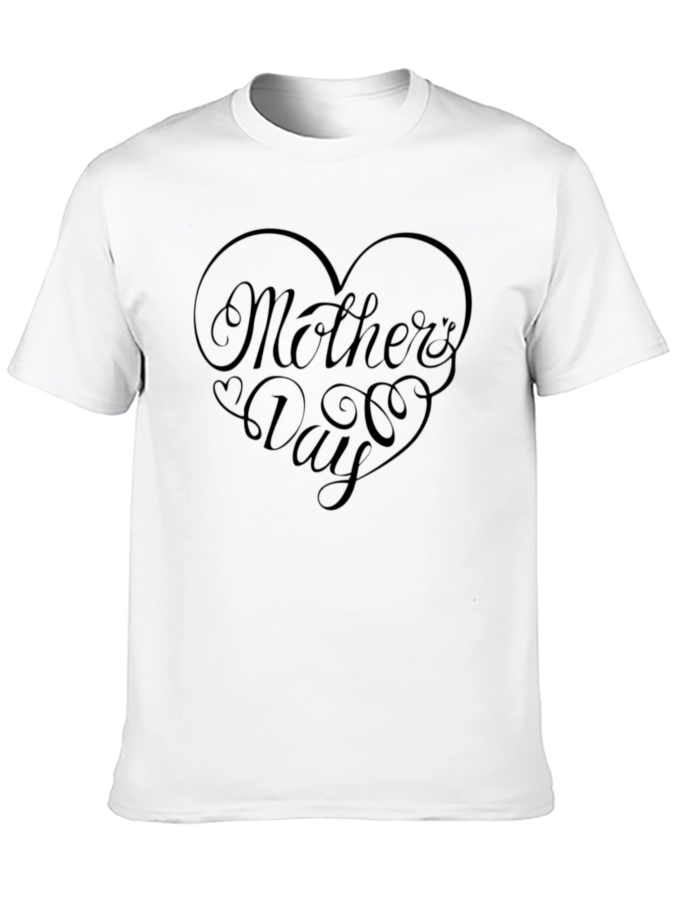 Mothers Day Heart Graphic Tee - Black