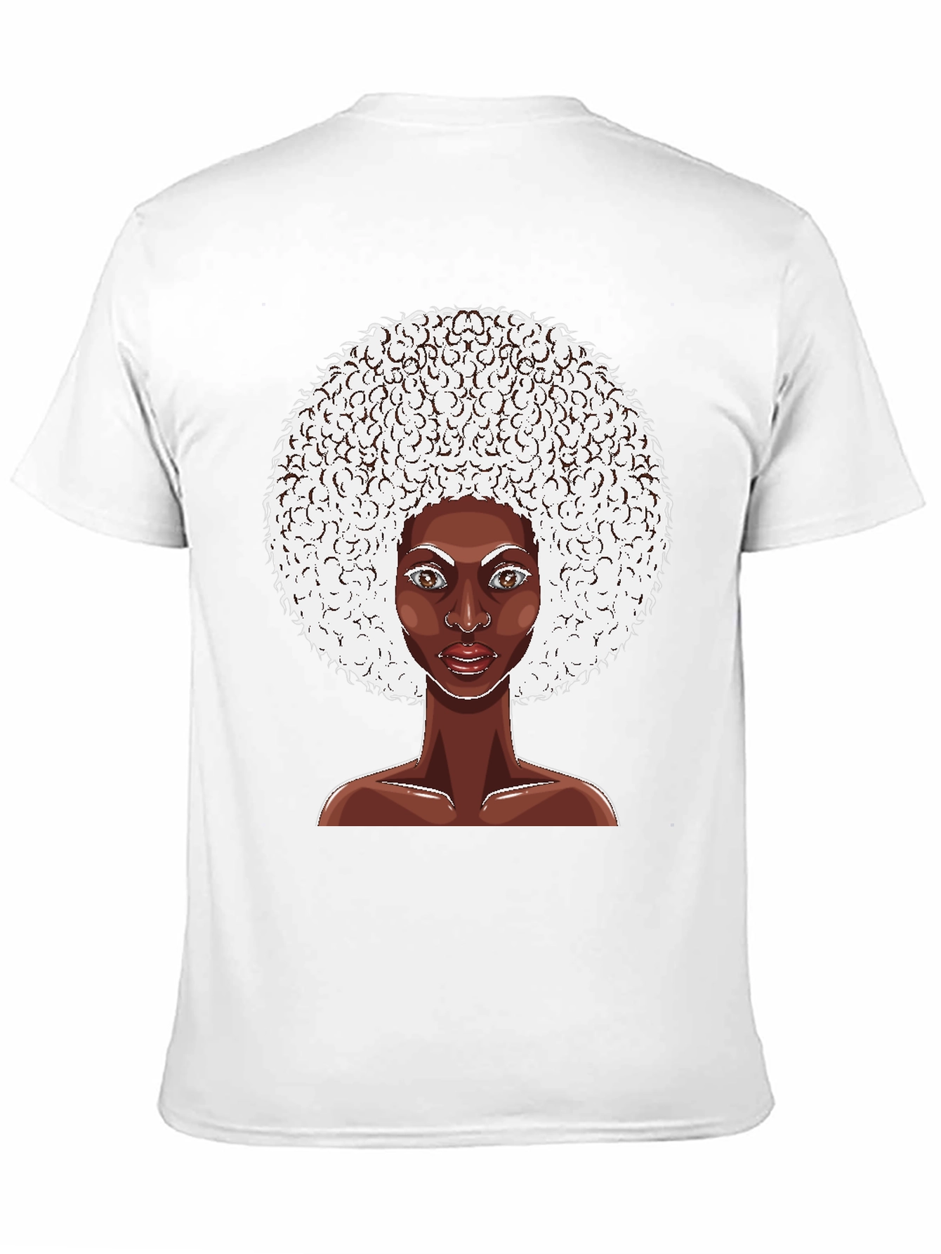 Afro Woman Graphic Tee - Black Cotton T-Shirt