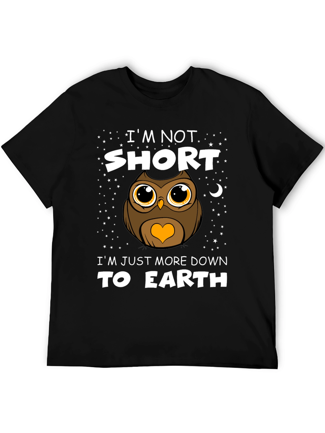 Funny Owl Graphic T-Shirt: Im Not Short
