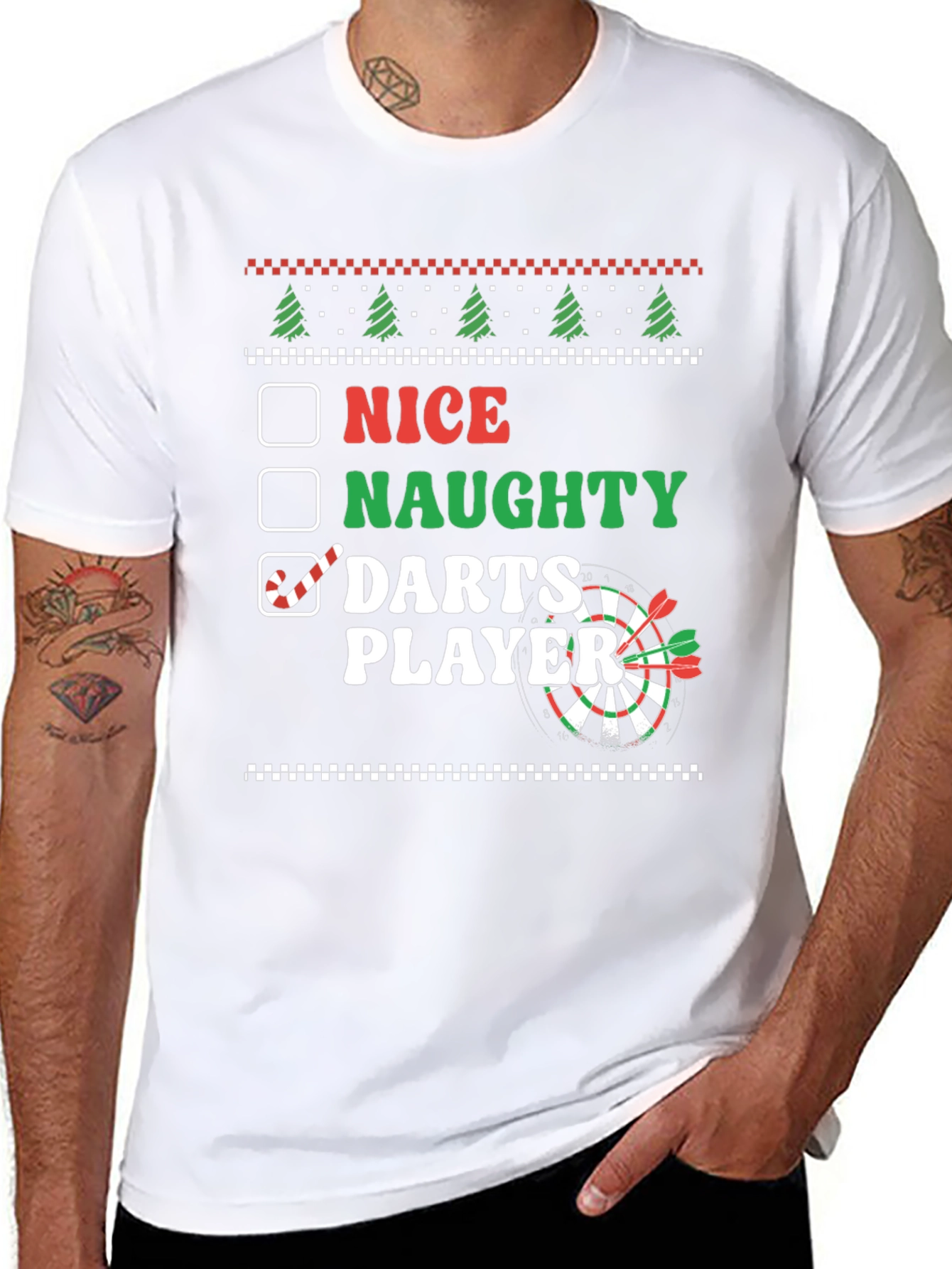 Nice Naughty Darts Player Graphic T-Shirt