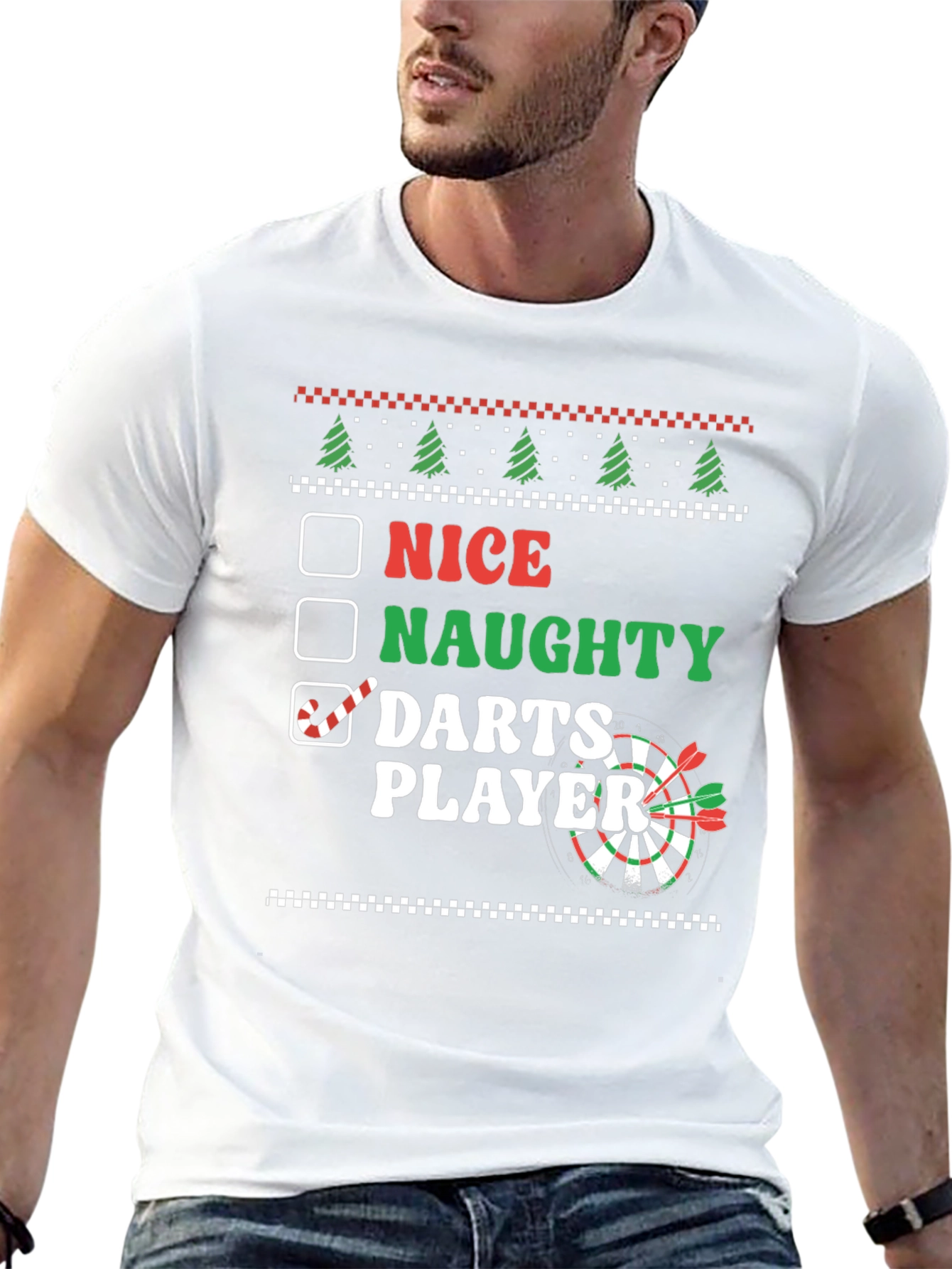 Nice Naughty Darts Player Graphic T-Shirt