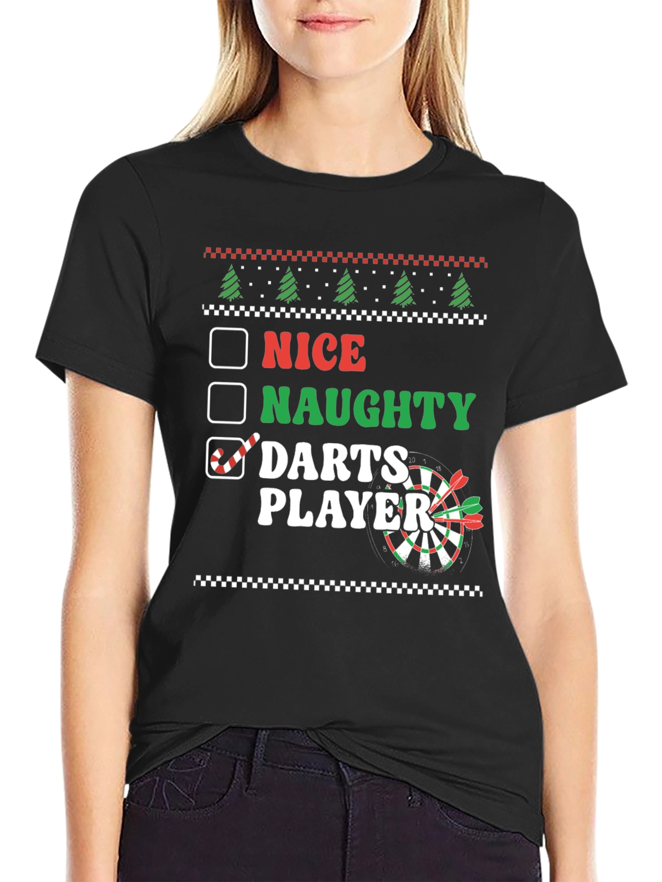 Nice Naughty Darts Player Graphic T-Shirt