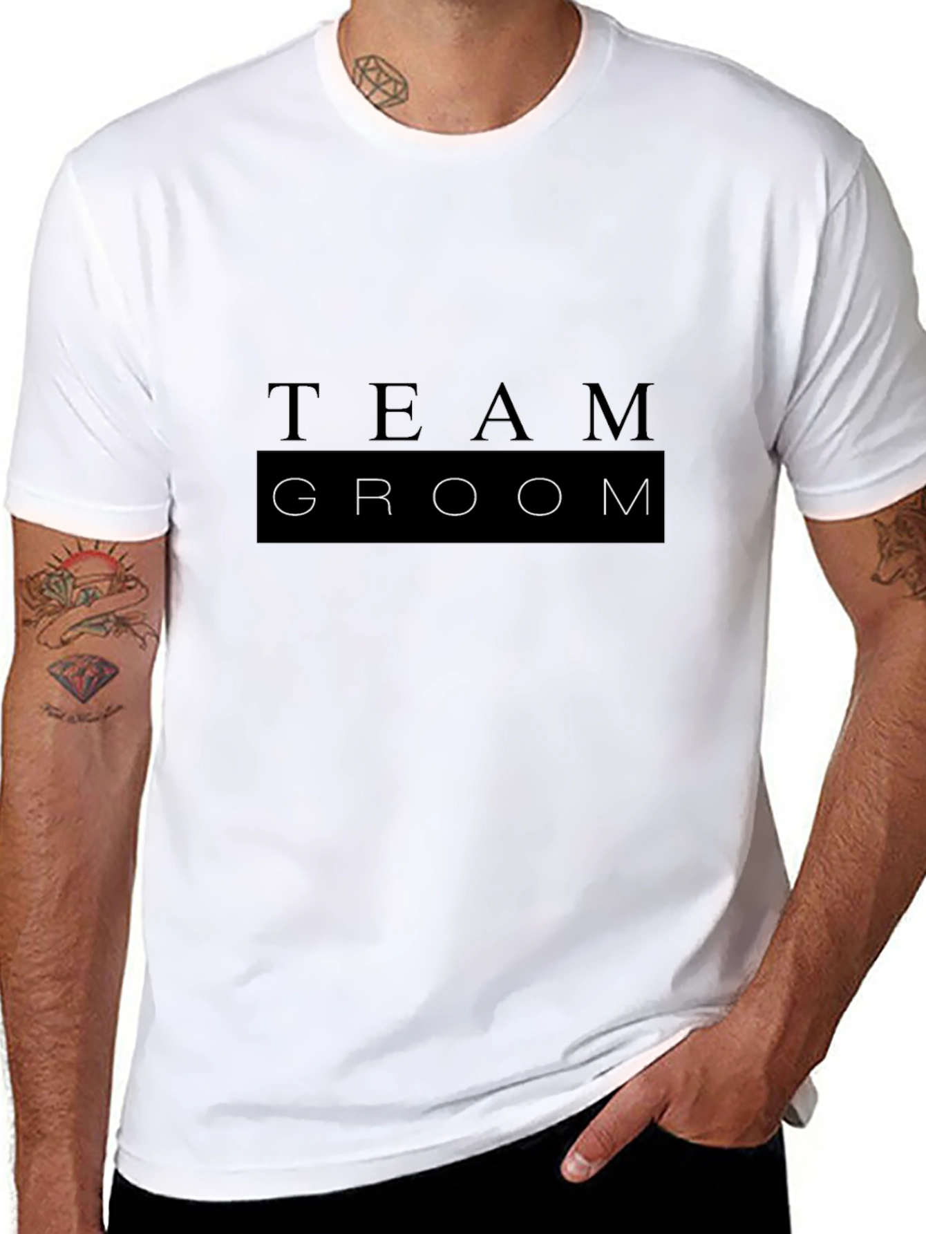 Team Groom Black Crewneck T-Shirt