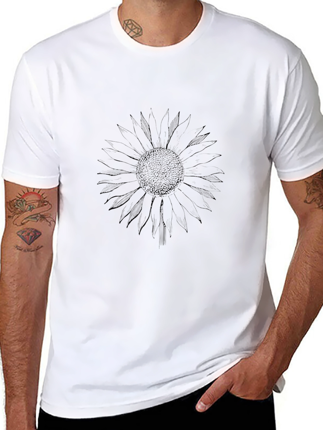 Black Sunflower Graphic Tee - Stylish Casual Wear