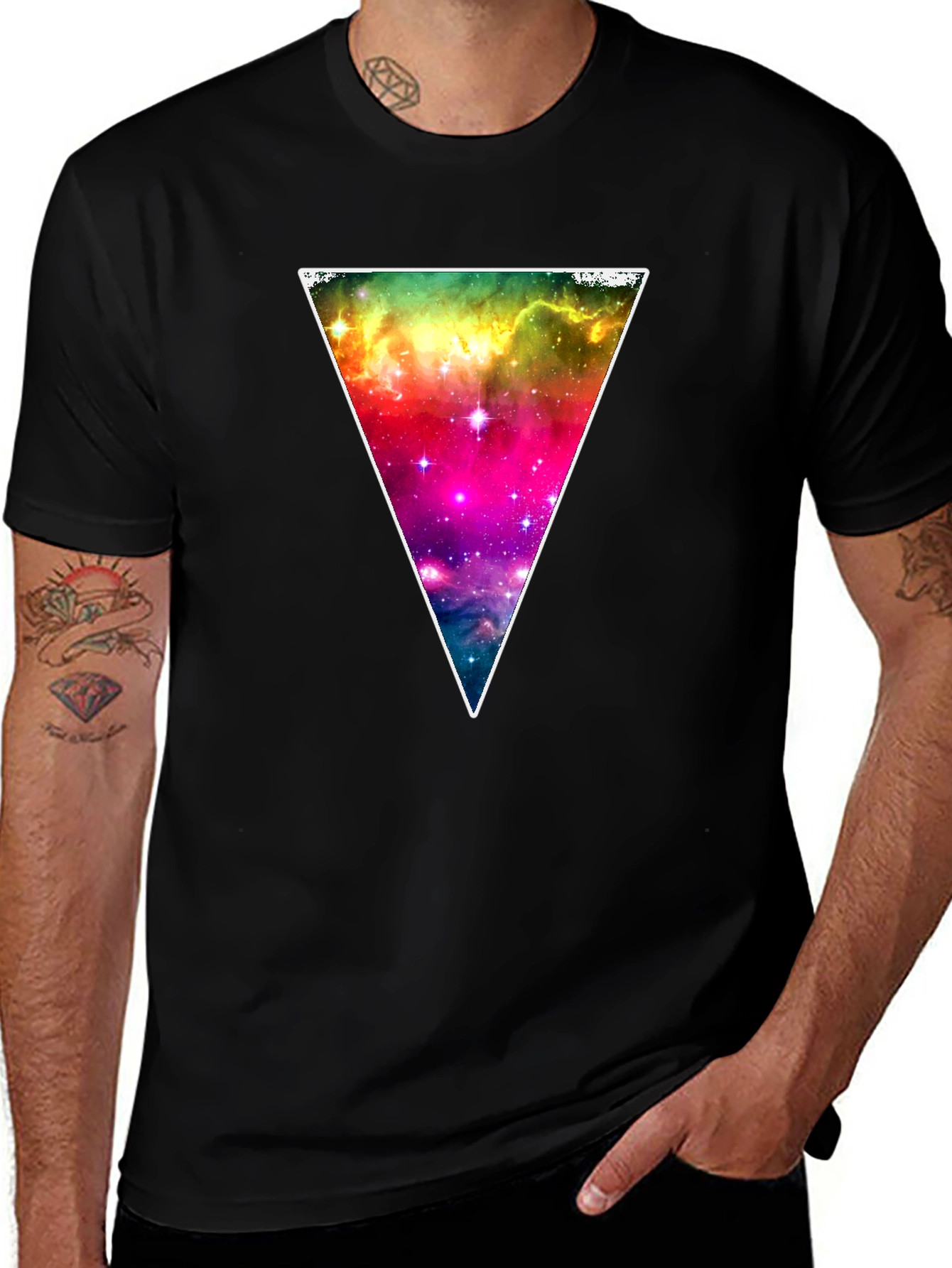Cosmic Triangle Black T-Shirt