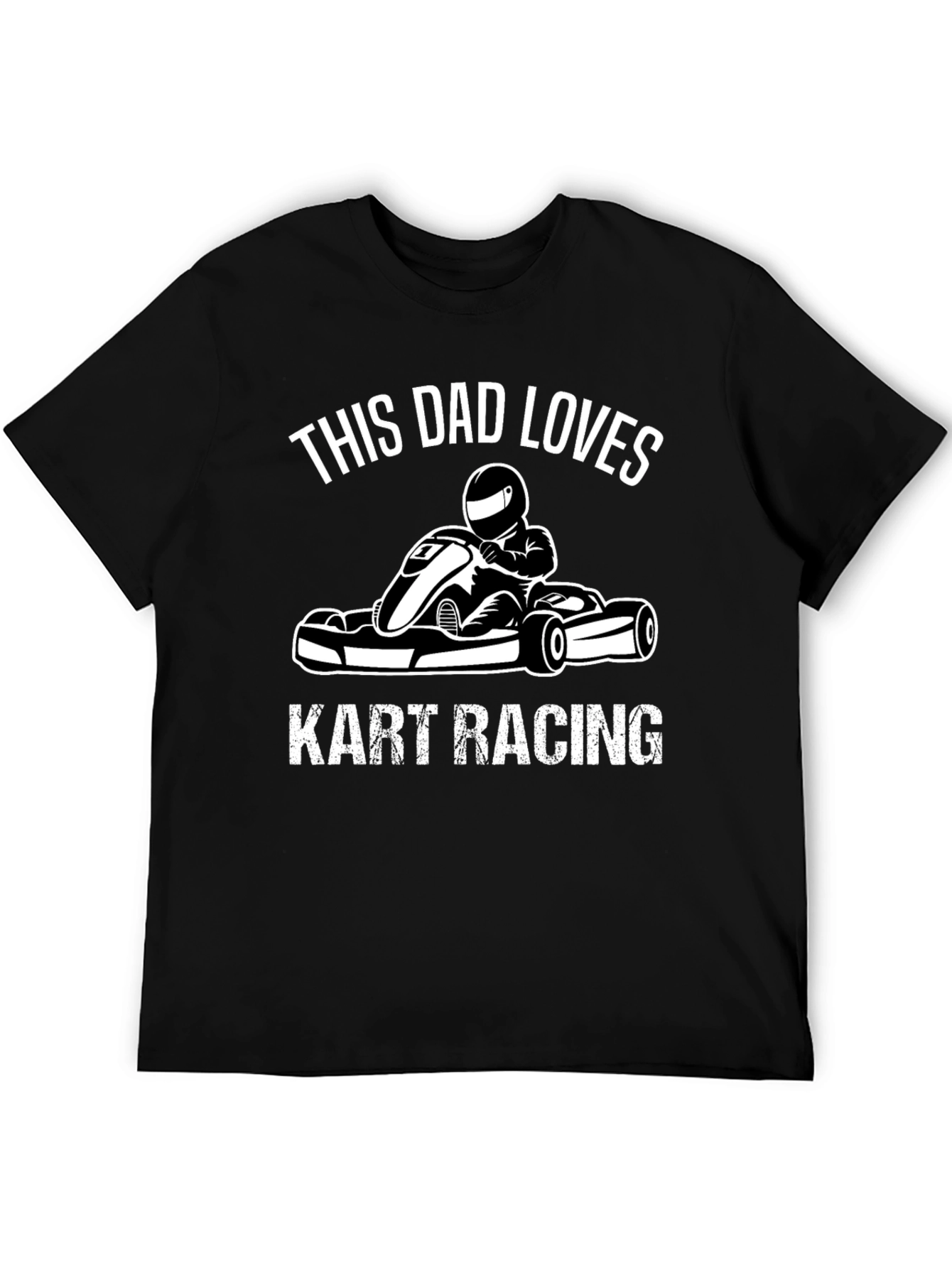 Dad Loves Kart Racing Black T-Shirt