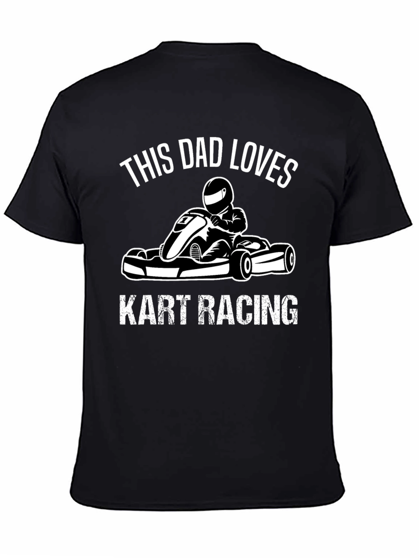 Dad Loves Kart Racing Black T-Shirt