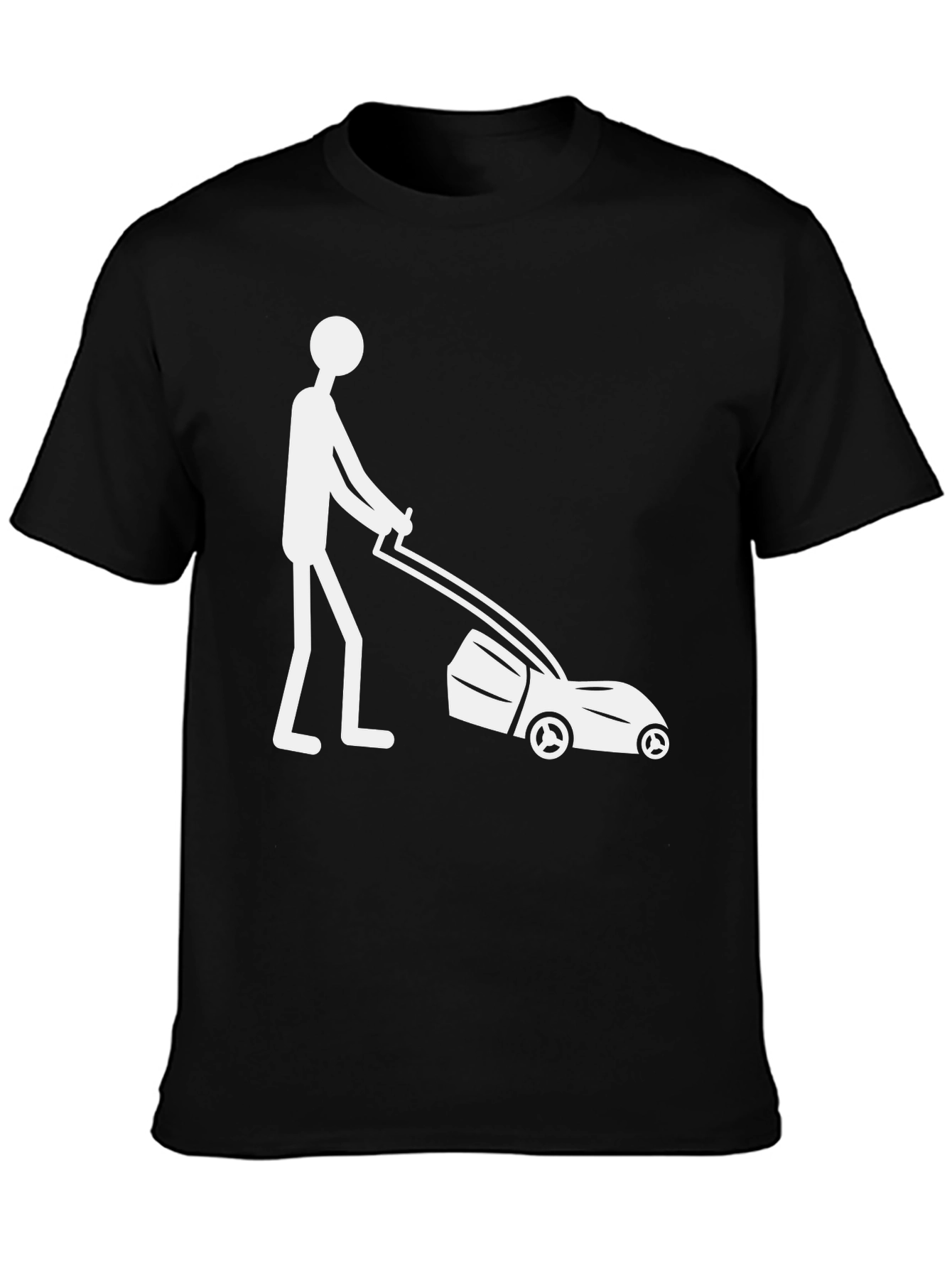Lawn Mower Stick Figure Graphic Tee