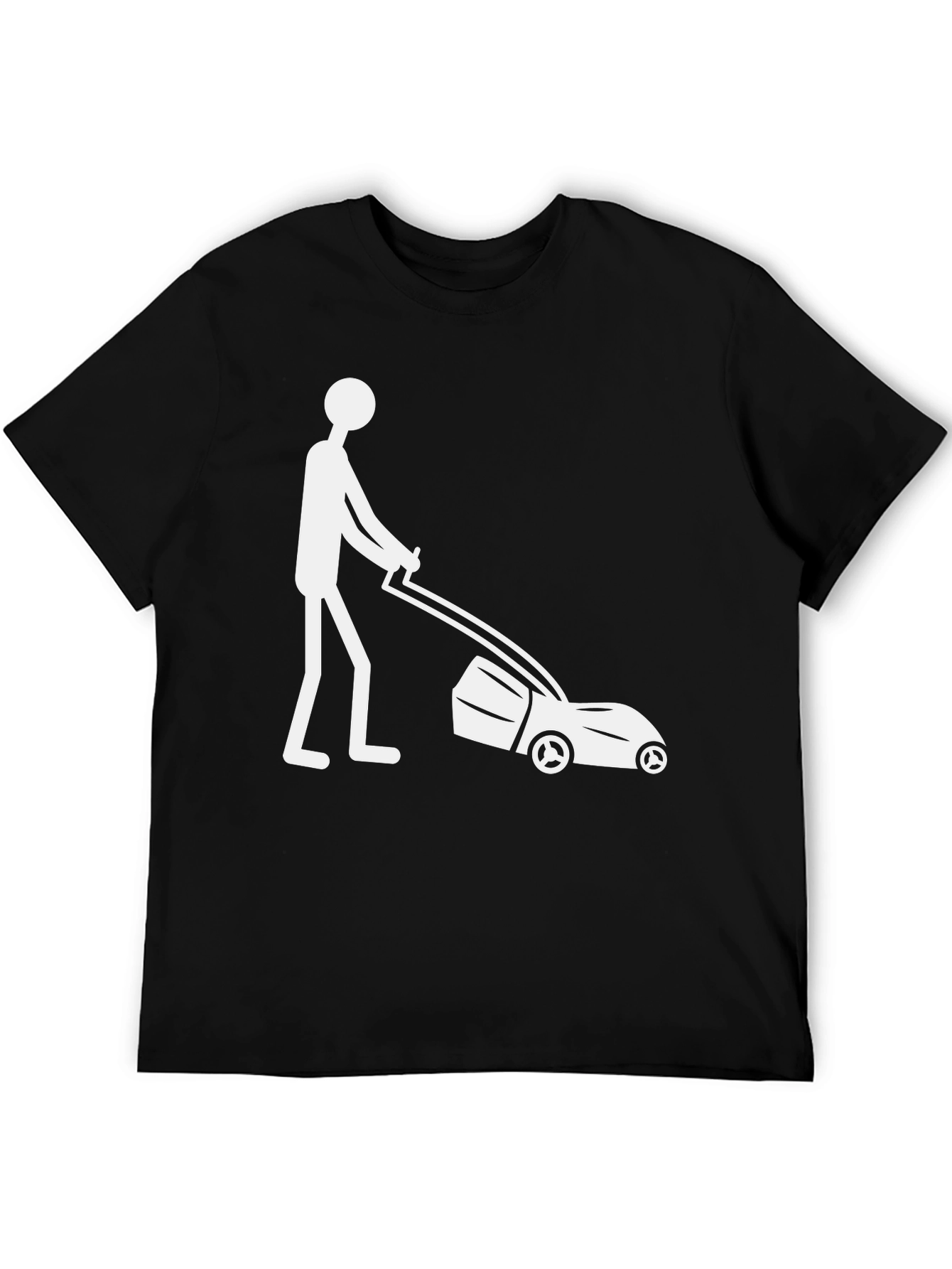 Lawn Mower Stick Figure Graphic Tee
