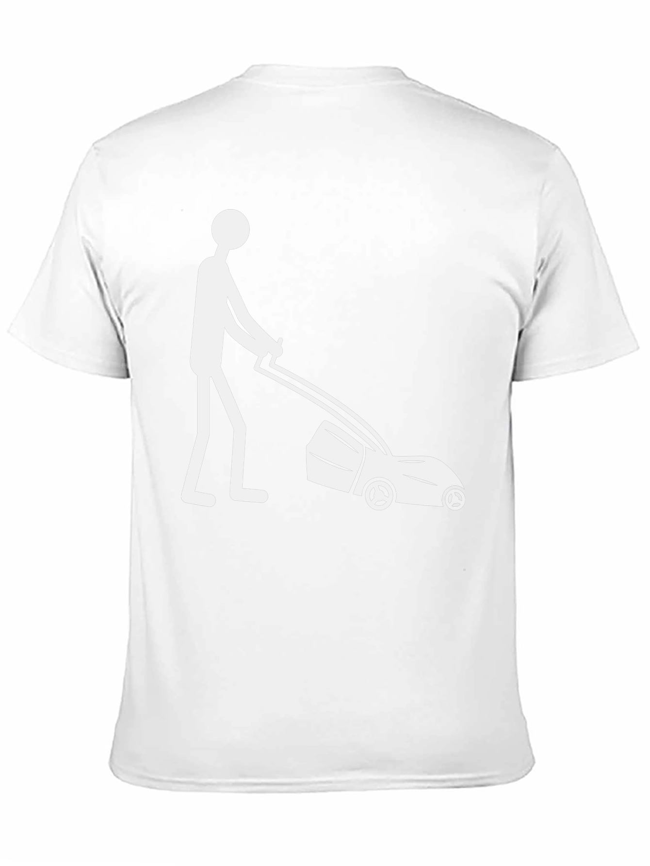 Lawn Mower Stick Figure Graphic Tee
