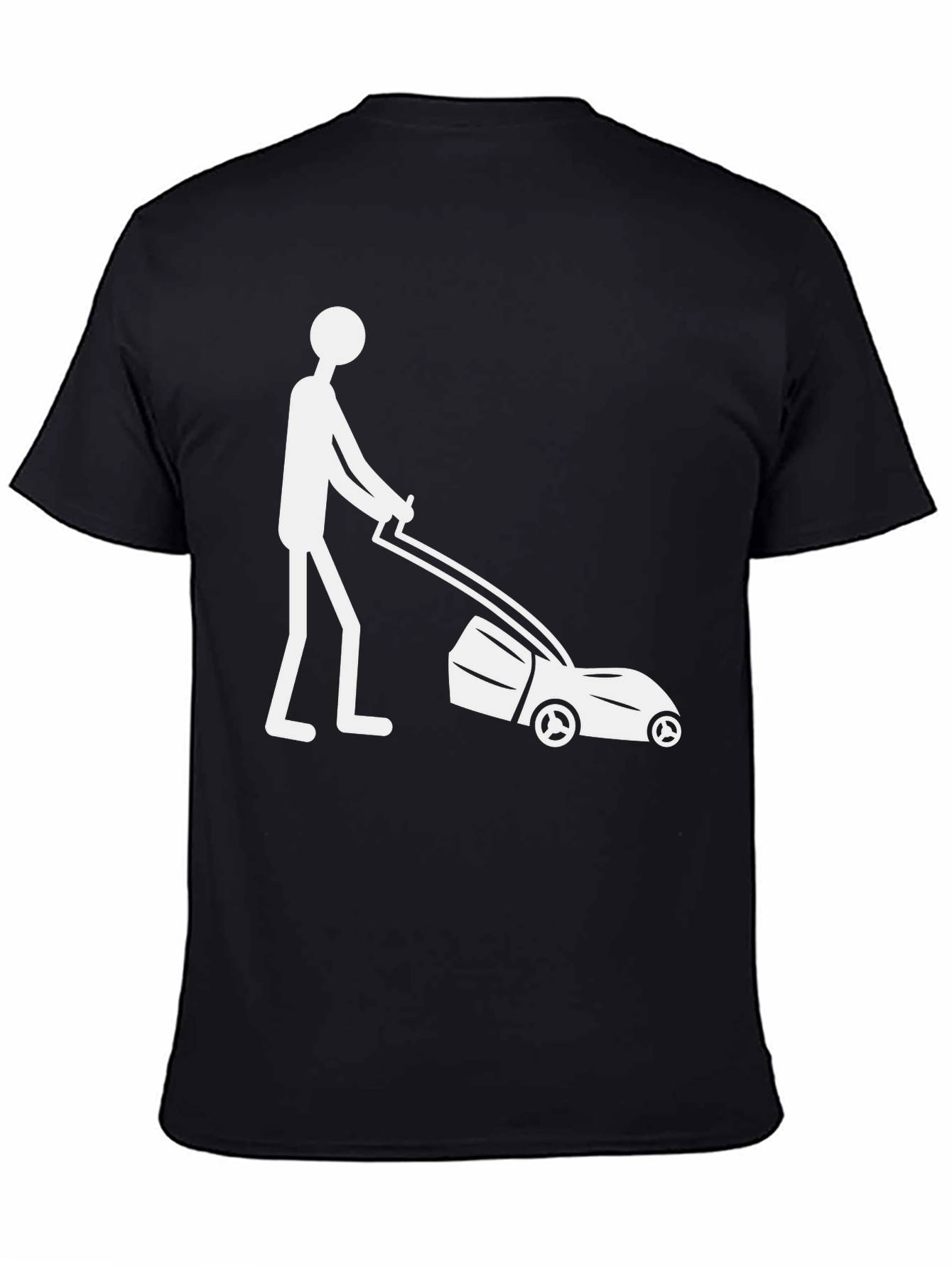Lawn Mower Stick Figure Graphic Tee