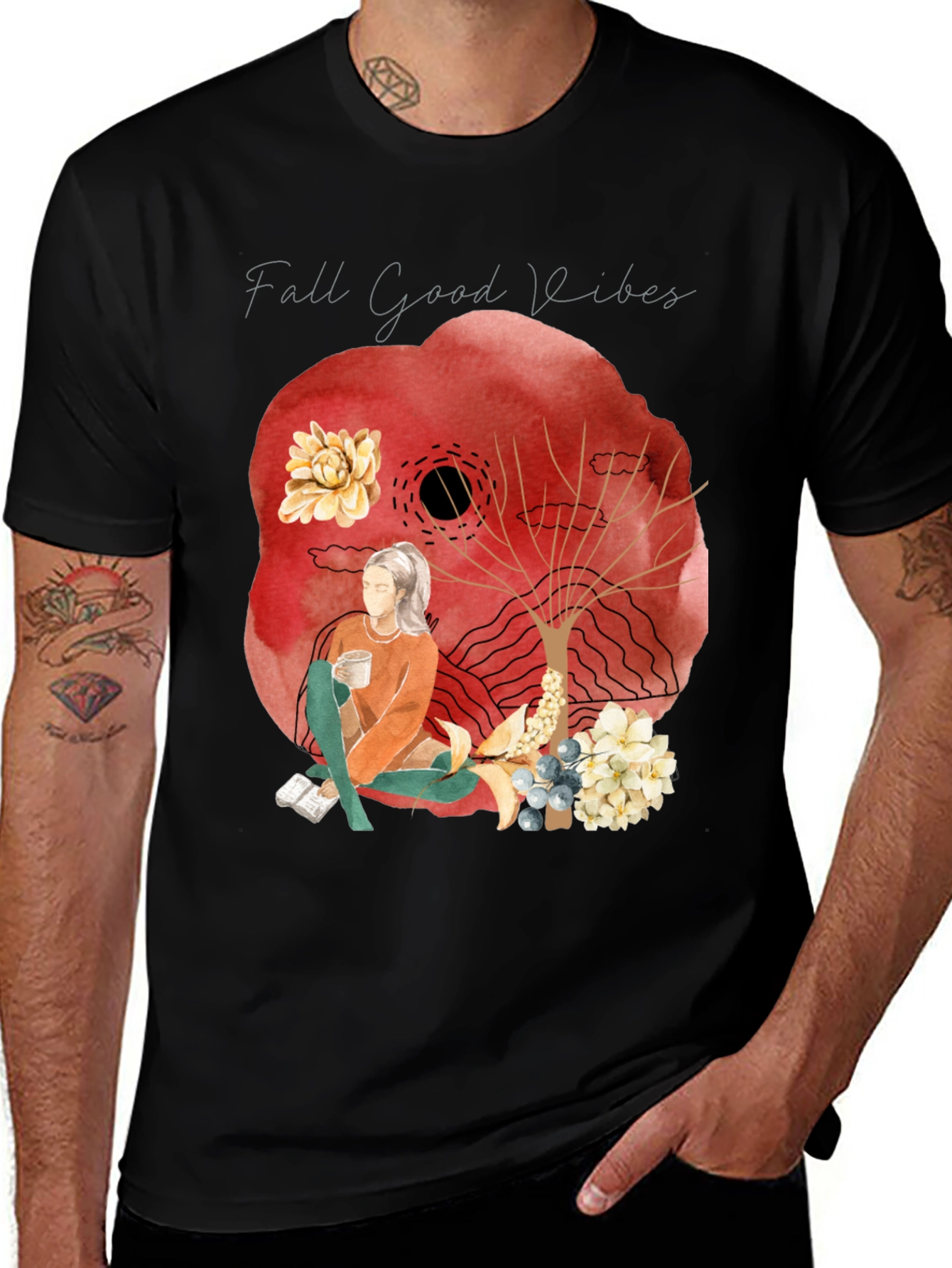 Fall Good Vibes Graphic Tee - Cozy Autumn Style