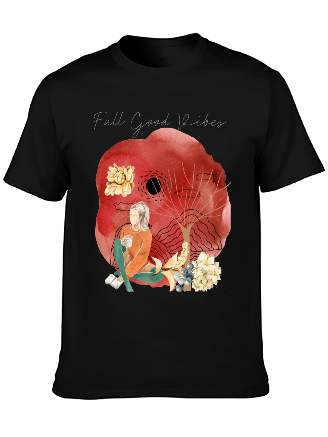 Fall Good Vibes Graphic Tee - Cozy Autumn Style
