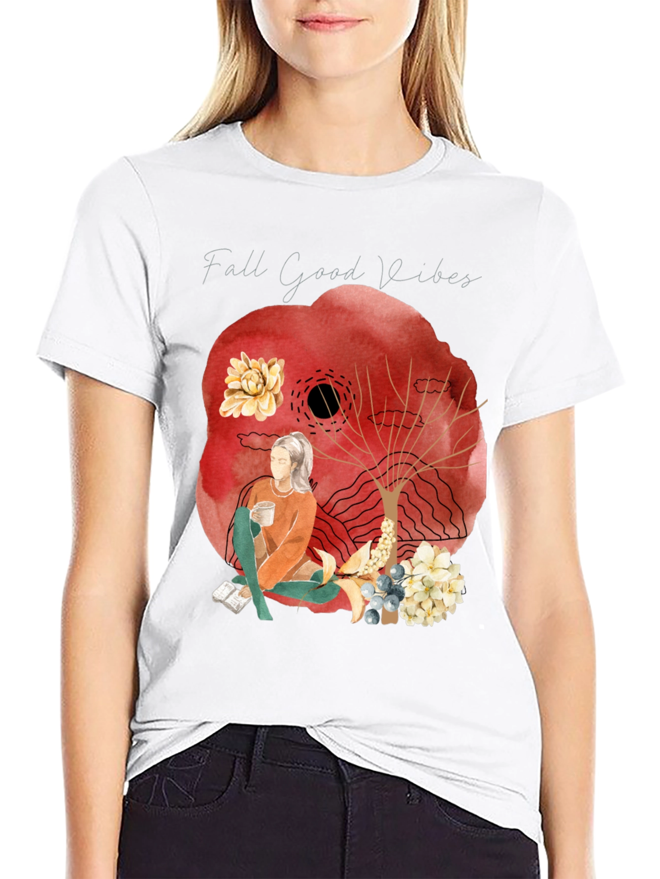 Fall Good Vibes Graphic Tee - Cozy Autumn Style