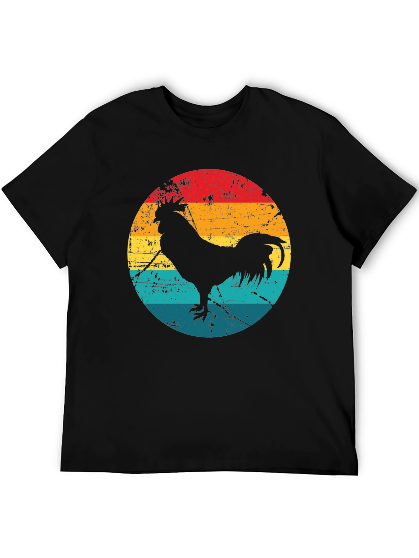 Retro Rooster Graphic Tee - Black