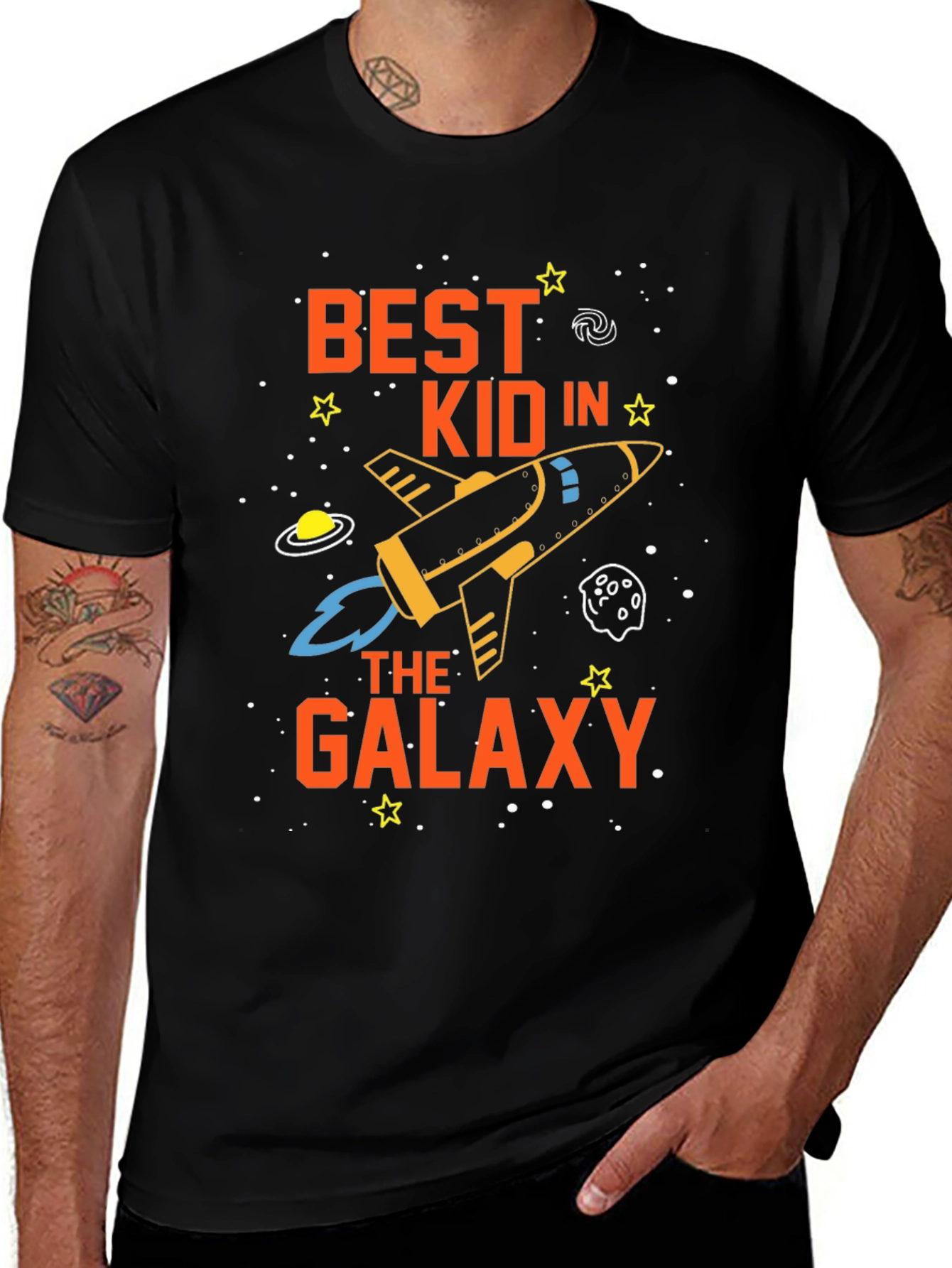 Best Kid in the Galaxy Black Graphic Tee Shirt
