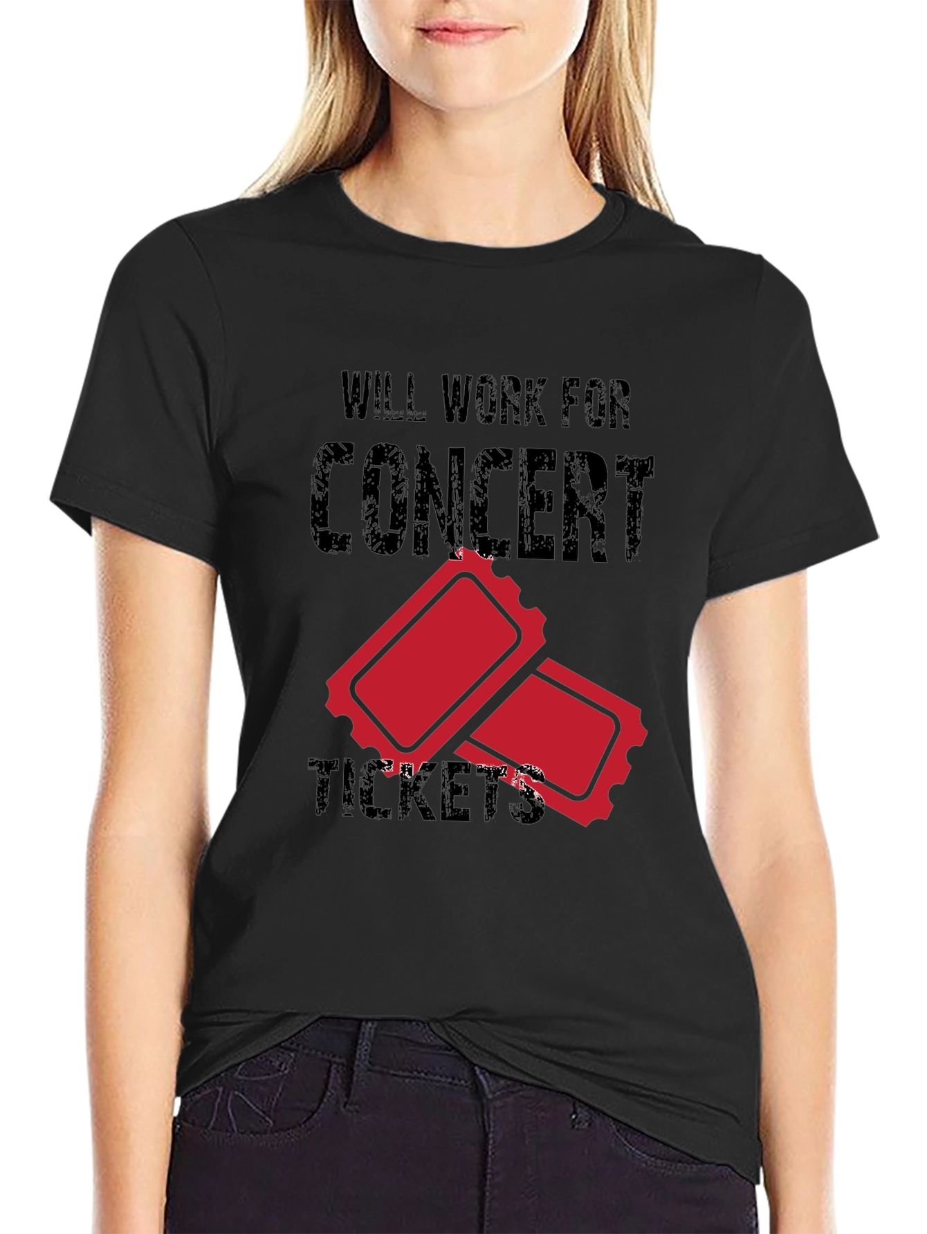 Will Work for Concert Tickets Graphic Tee