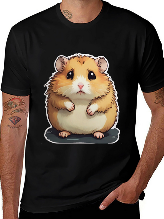 Cute Hamster Graphic Tee - Unisex Black T-Shirt