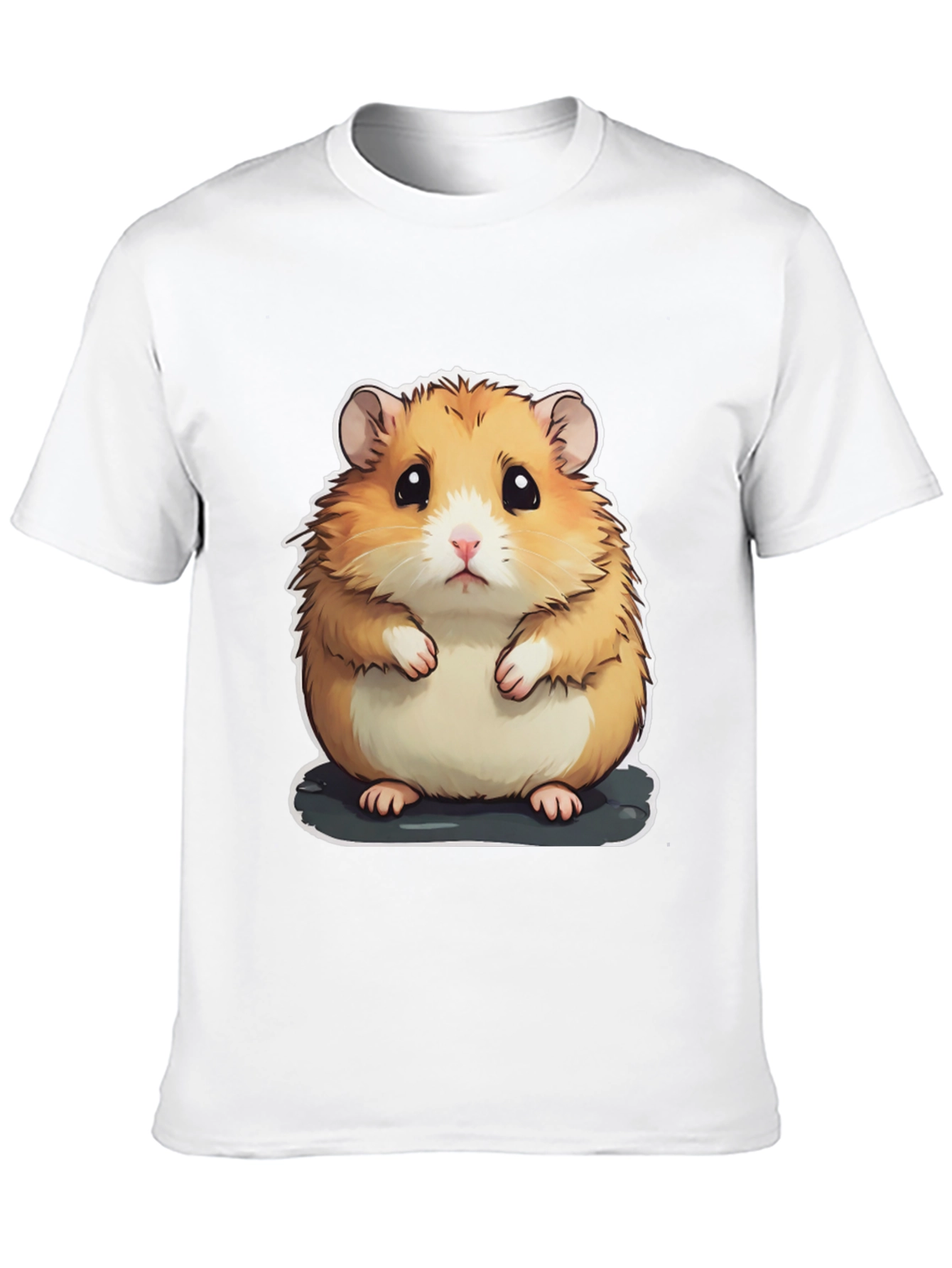 Cute Hamster Graphic Tee - Unisex Black T-Shirt