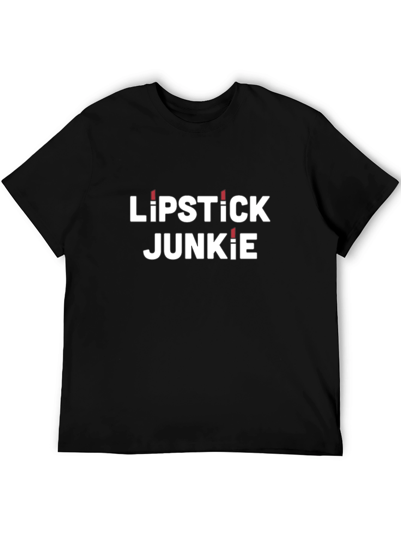 Lipstick Junkie Black Graphic Tee