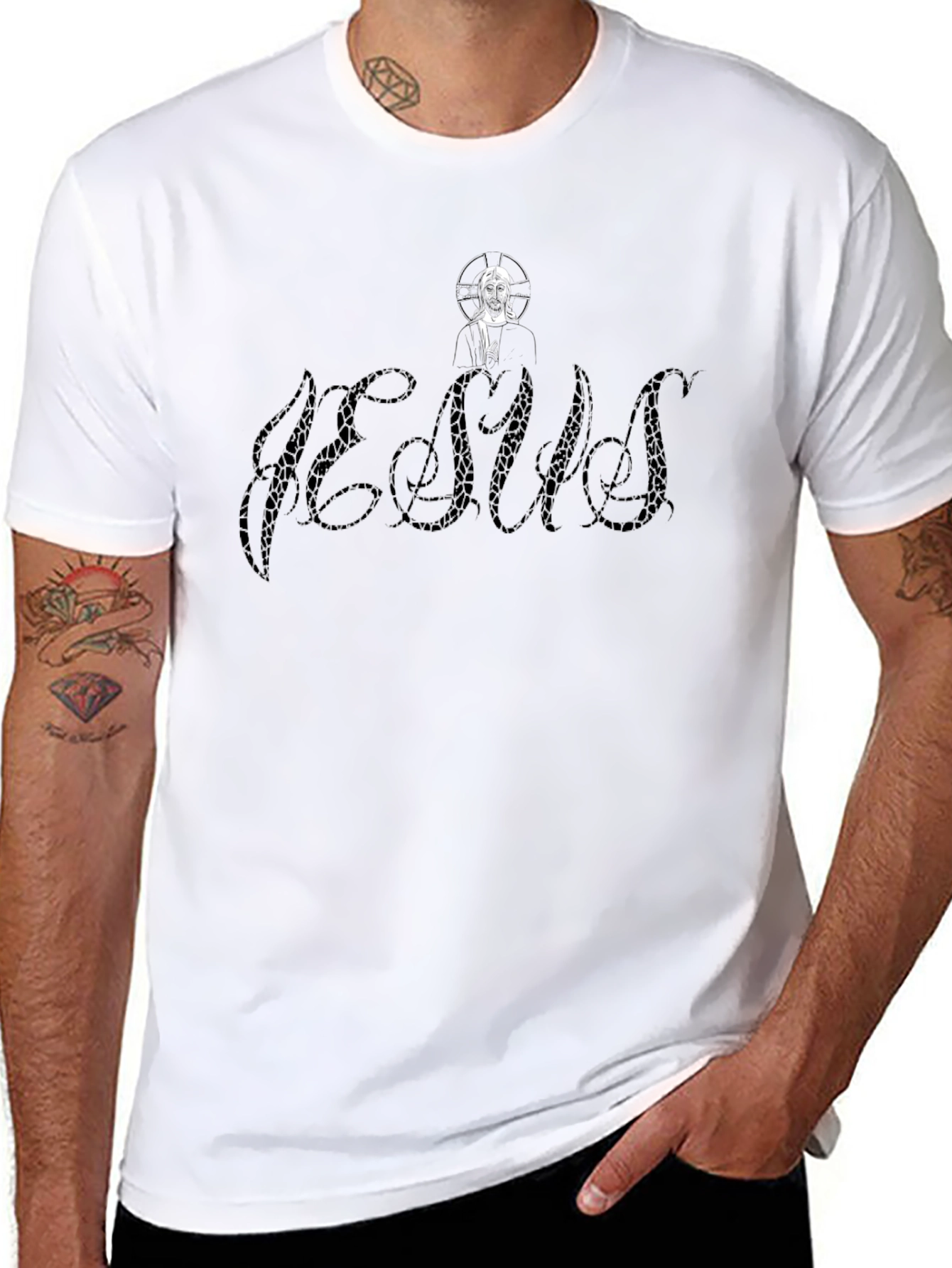 Jesus Graphic Black T-Shirt Religious Apparel