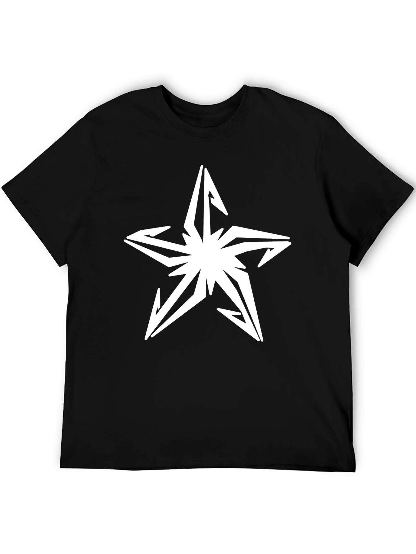 Edgy Star Graphic Black T-Shirt