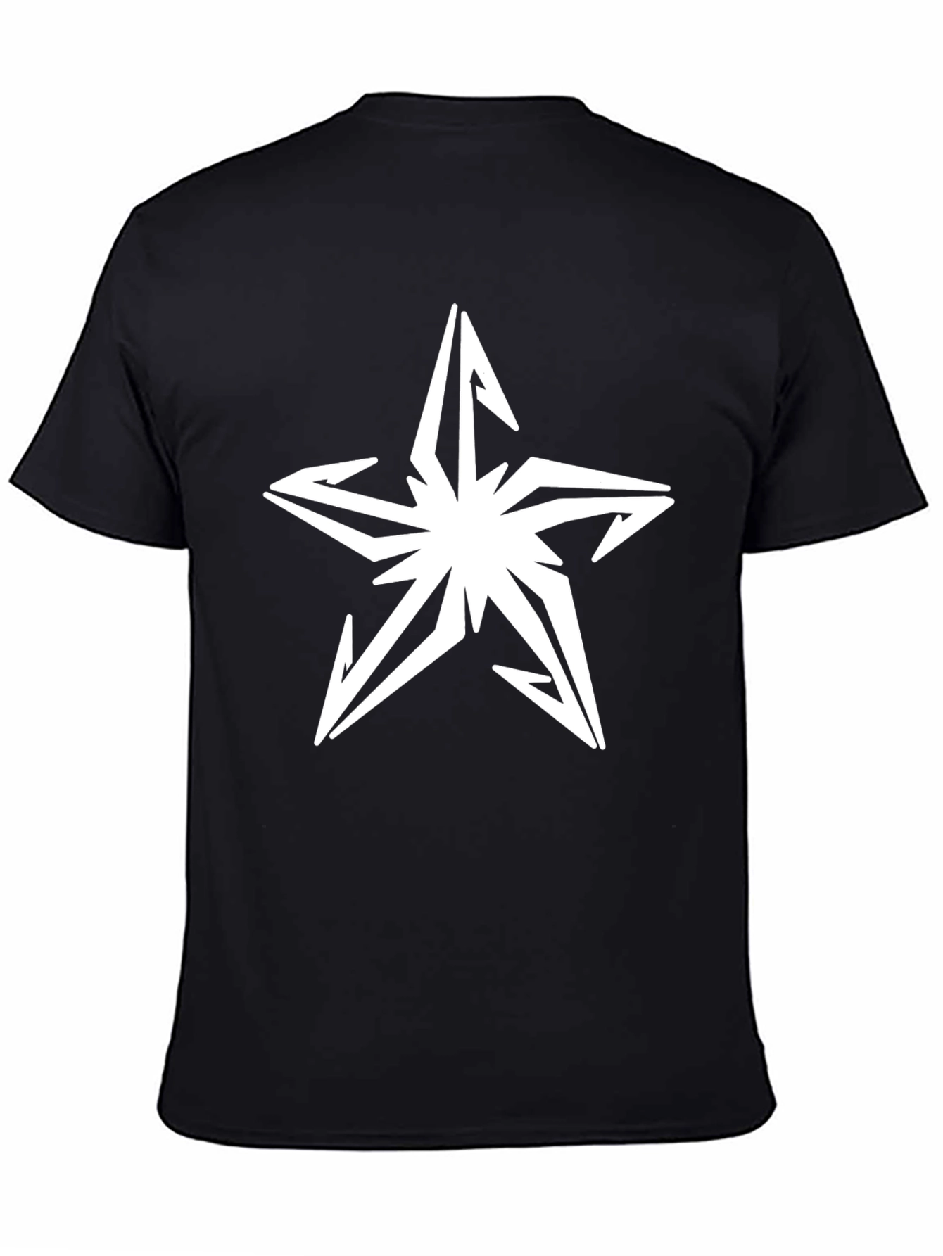 Edgy Star Graphic Black T-Shirt