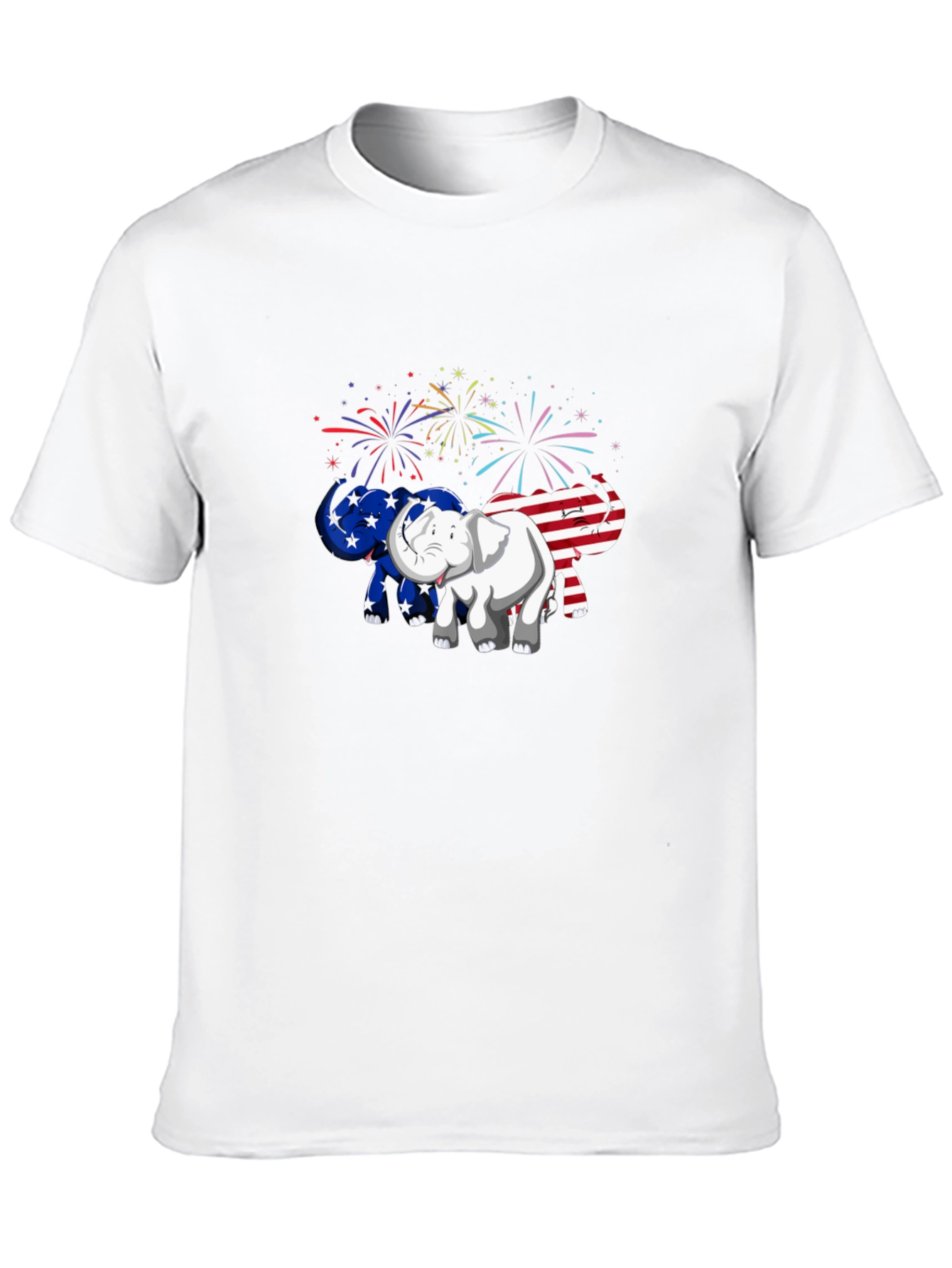 Patriotic Elephant Graphic Tee - USA Pride