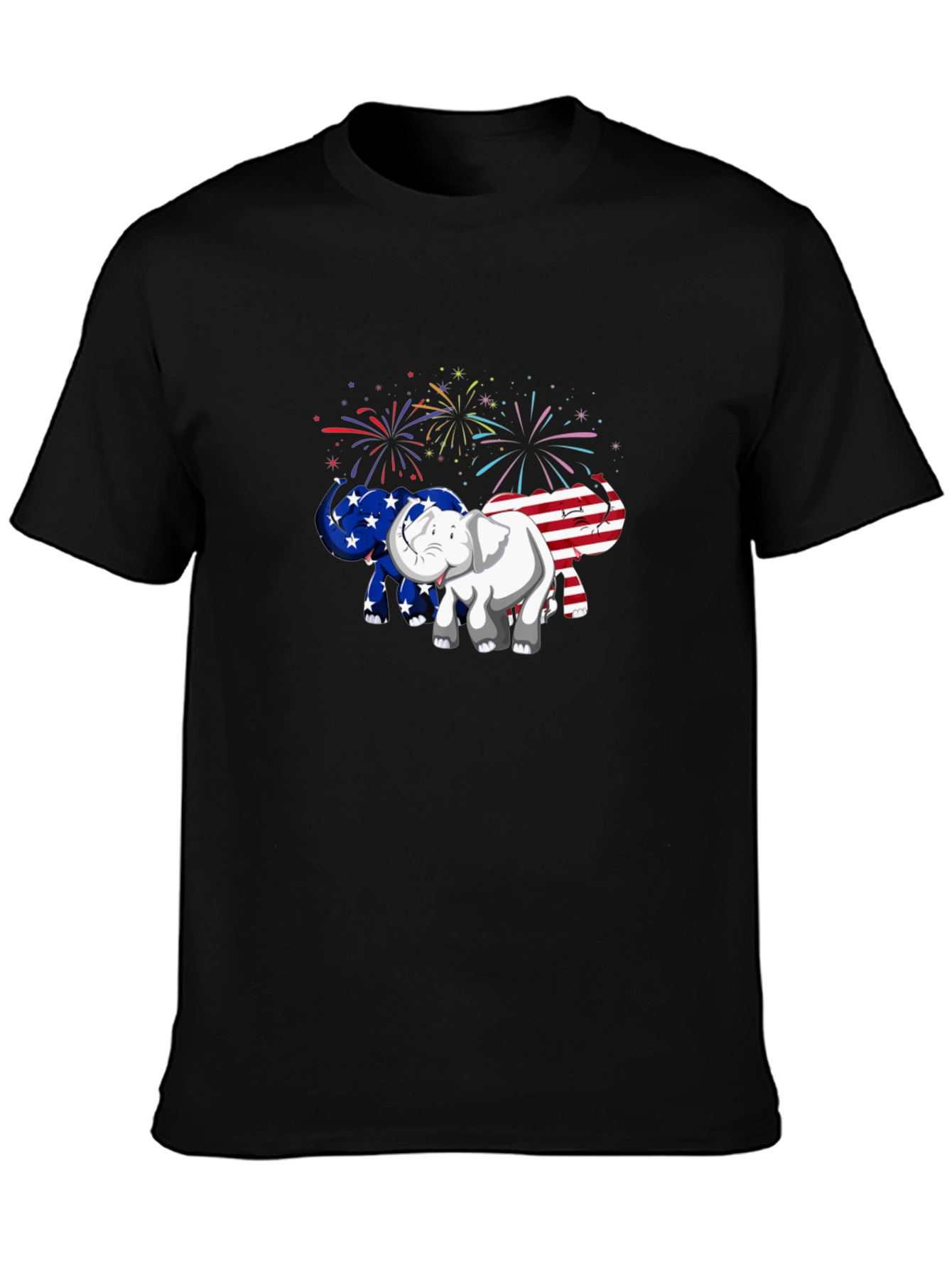 Patriotic Elephant Graphic Tee - USA Pride