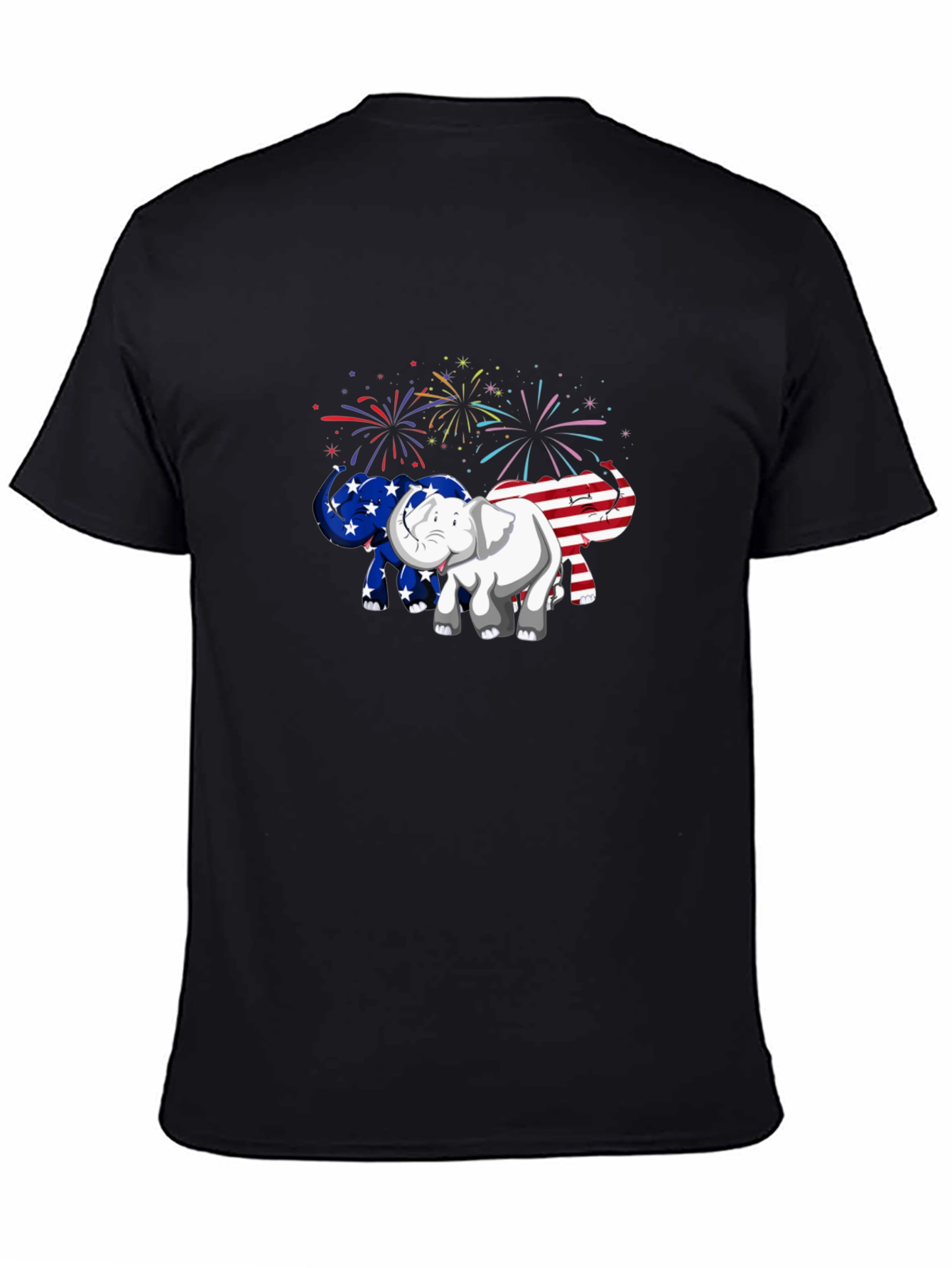 Patriotic Elephant Graphic Tee - USA Pride