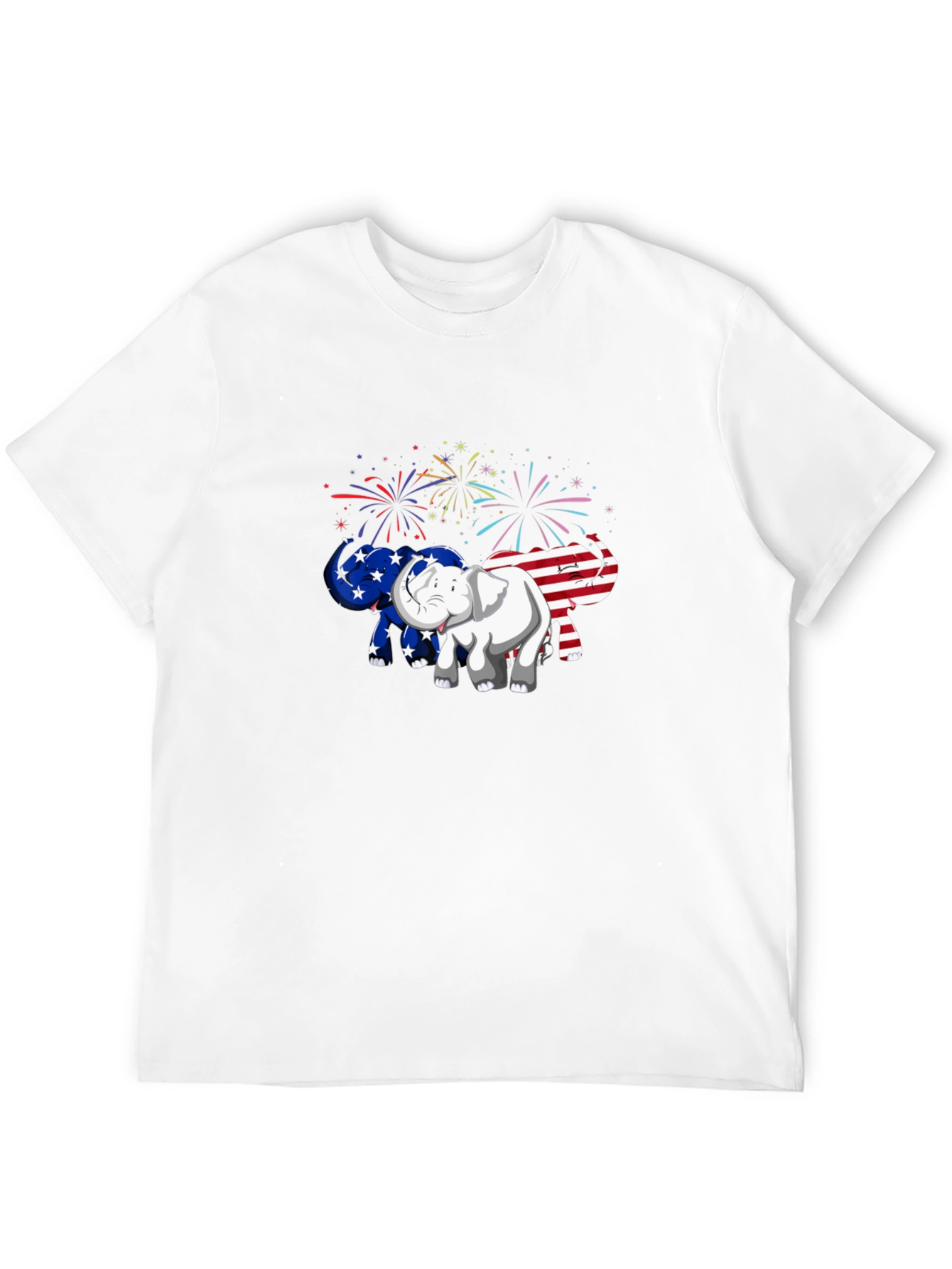 Patriotic Elephant Graphic Tee - USA Pride