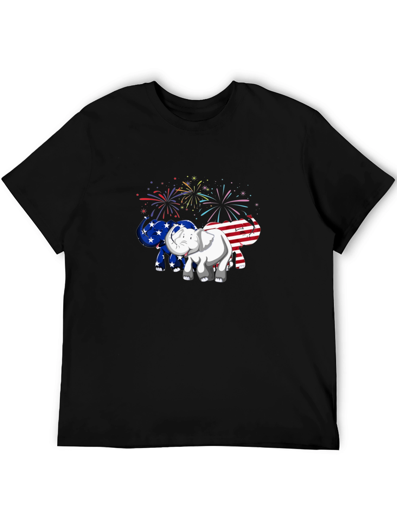 Patriotic Elephant Graphic Tee - USA Pride
