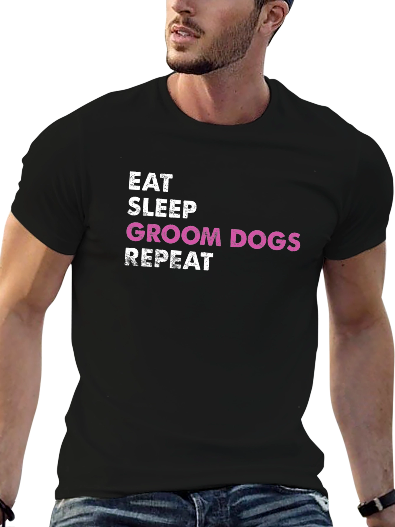 Eat Sleep Groom Dogs Repeat T-Shirt