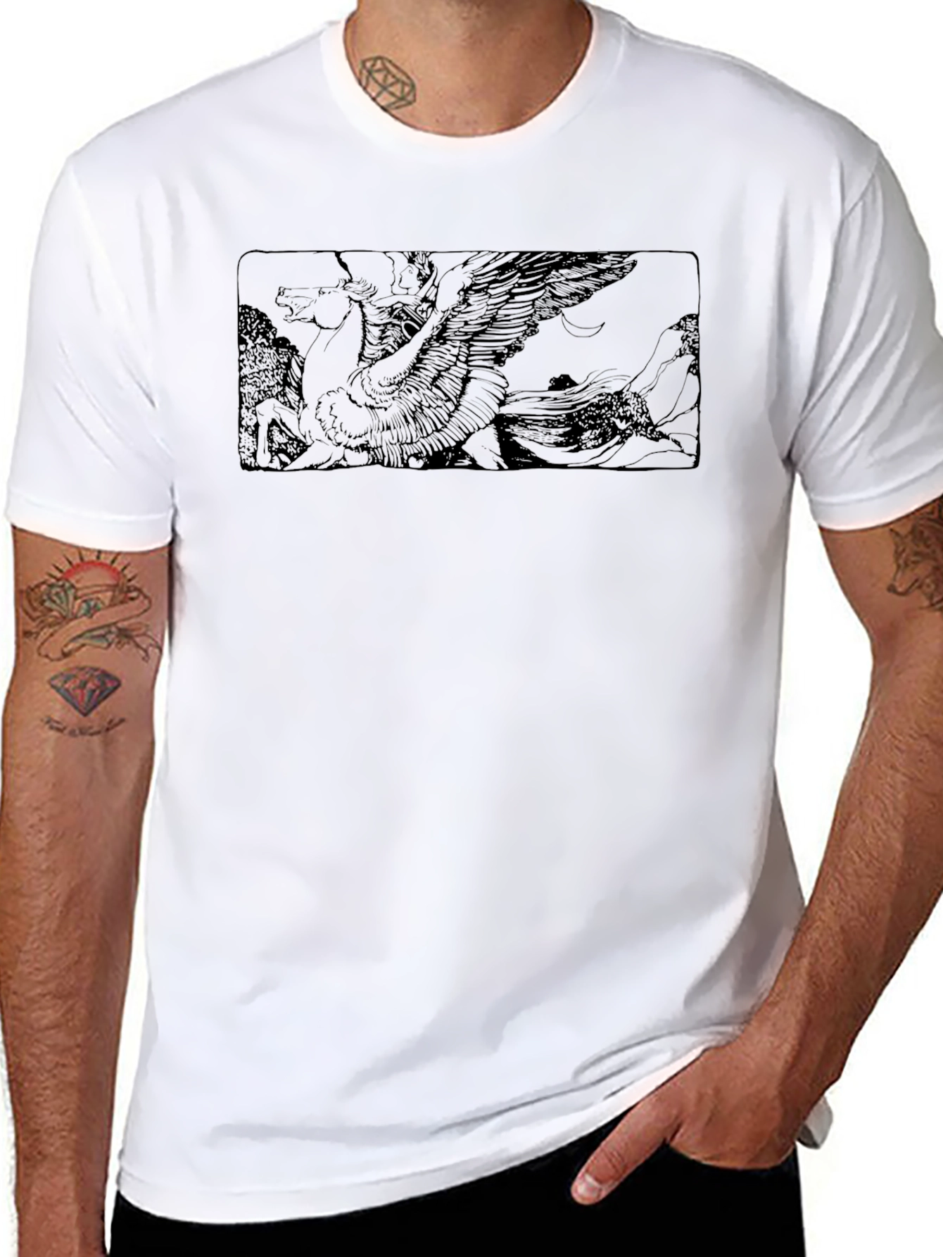 Pegasus Graphic Black T-Shirt