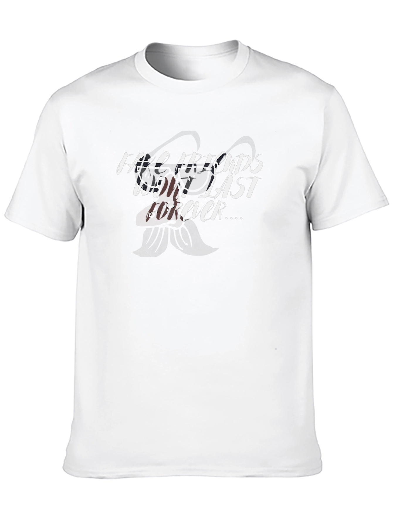 Mens Black T-Shirt: Fake Friends Dont Last Forever