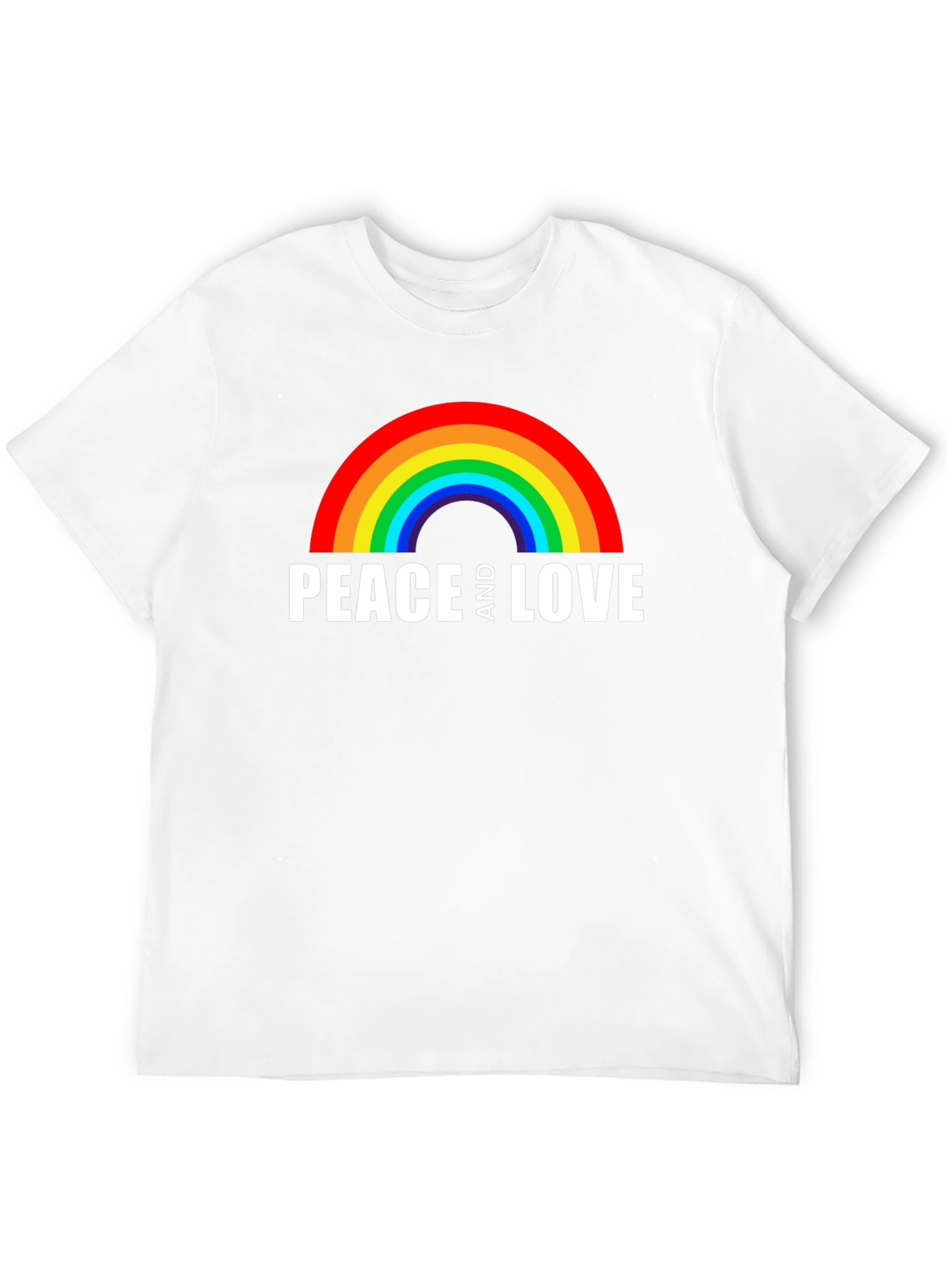 Peace and Love Rainbow Graphic Tee